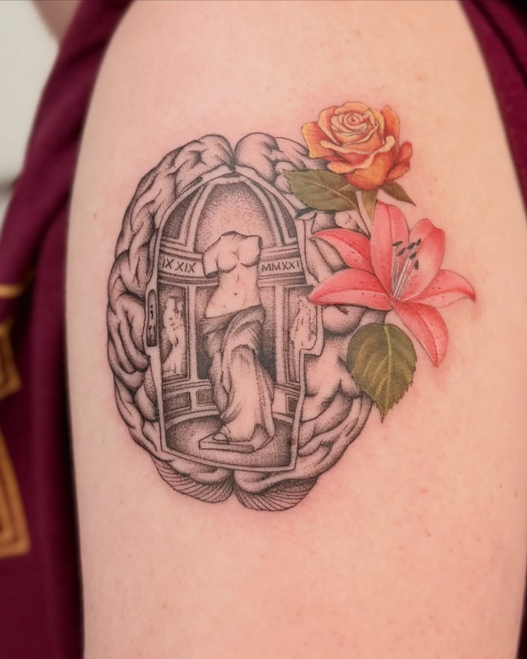 Tattoo by @koko.inker.houston — realism, dotwork