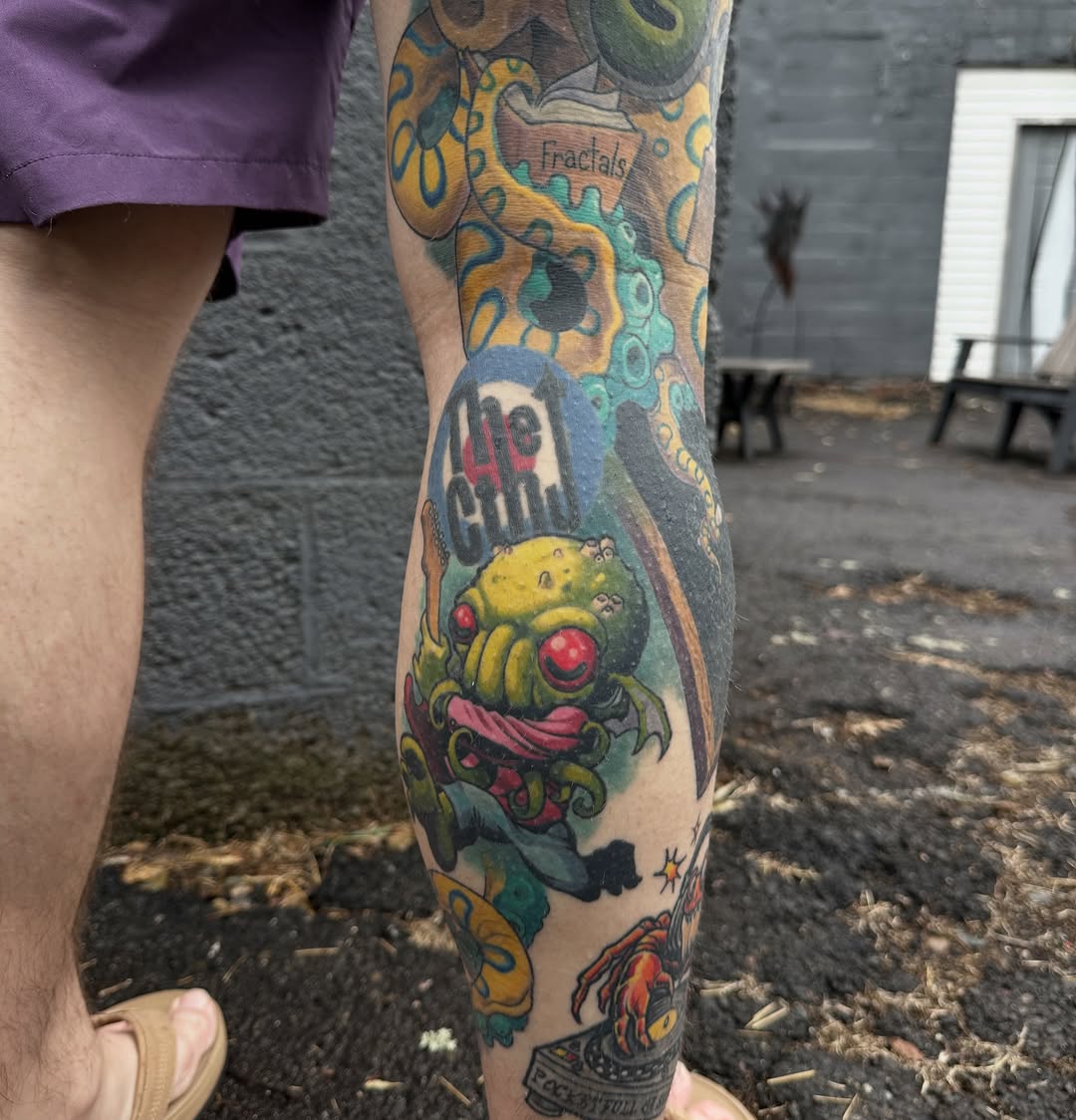 Tattoo by @shanebakertattoo — new_school, trash_polka
