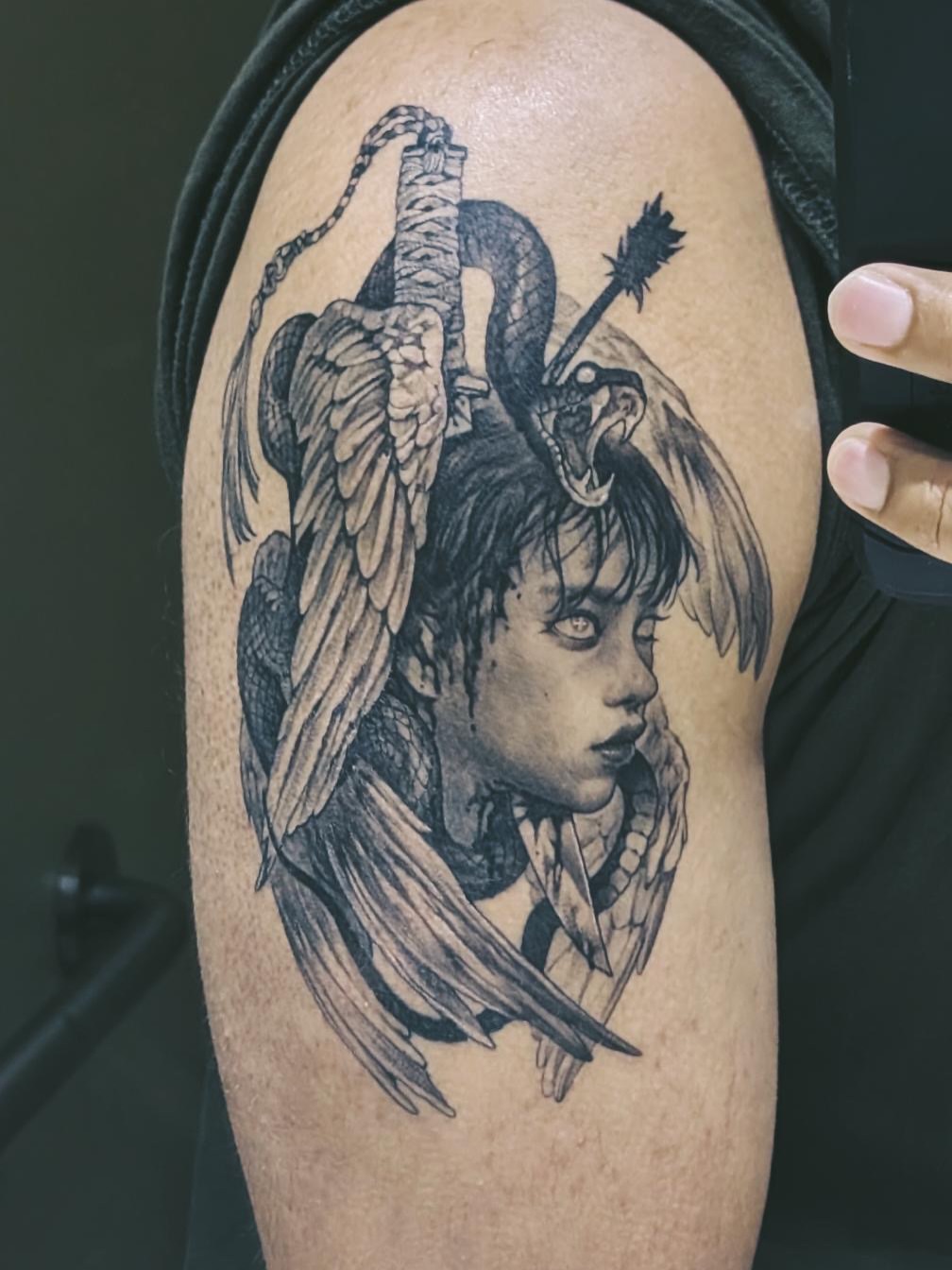 Tattoo by @moosongblack — black_and_grey, realism