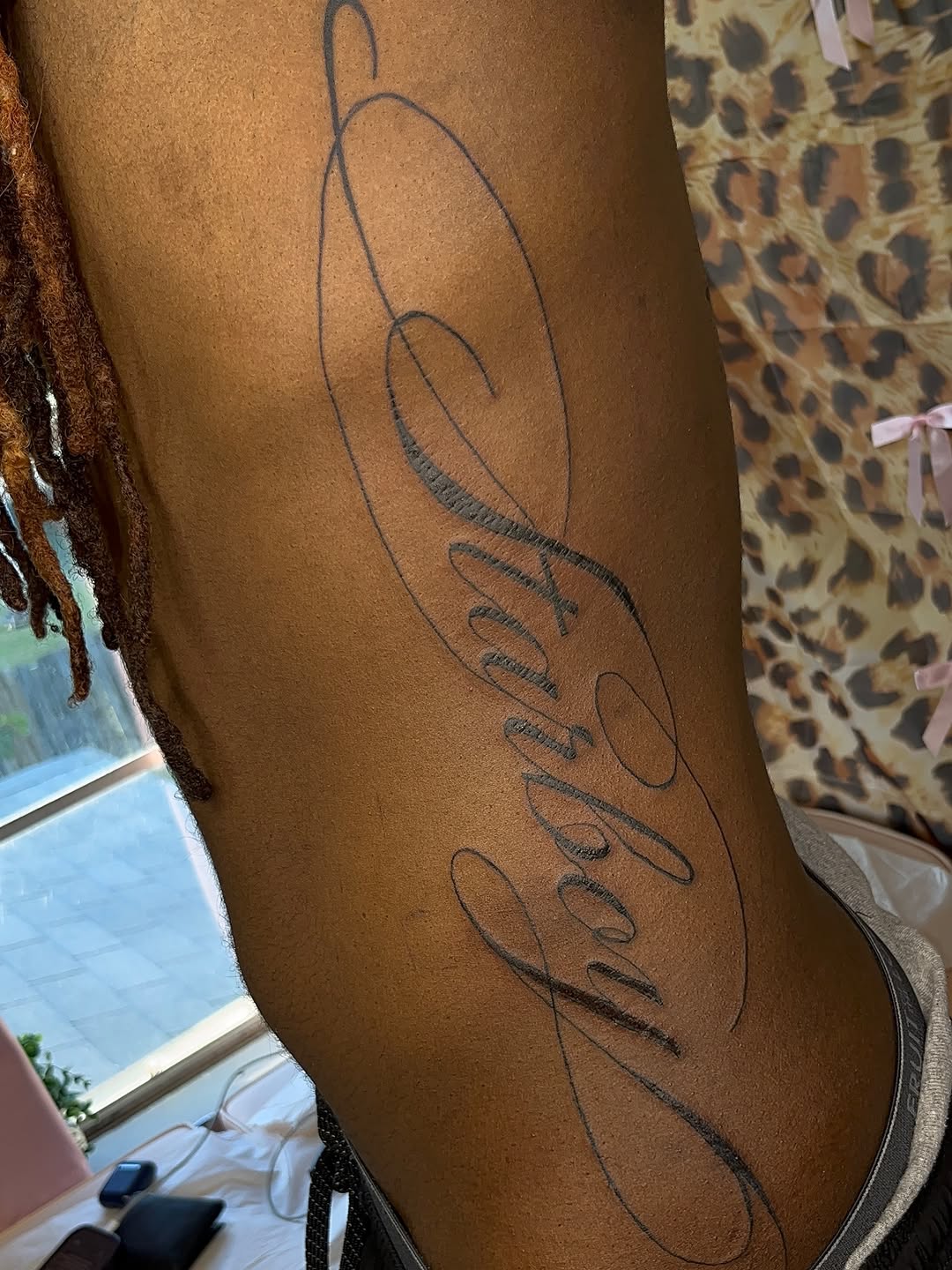 Tattoo by @xlynaeink — lettering_script, fine_line