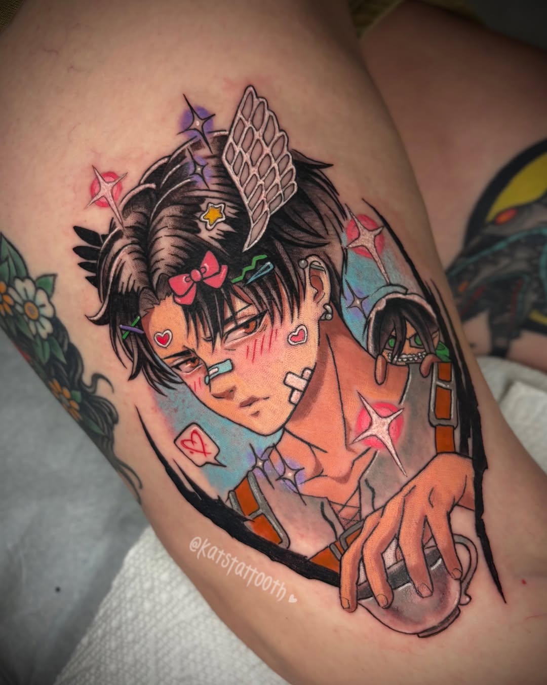 Tattoo by @katstattooth — anime, new_school