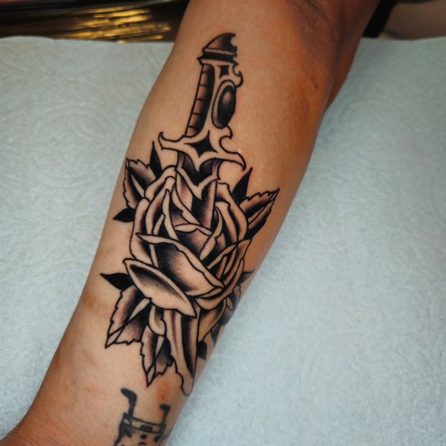 Tattoo by @deeenster — black_and_grey