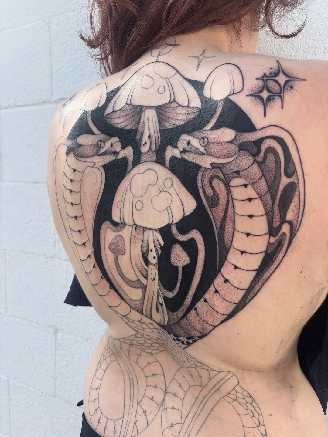 Tattoo by @carly.tattoos — black_and_grey, dotwork