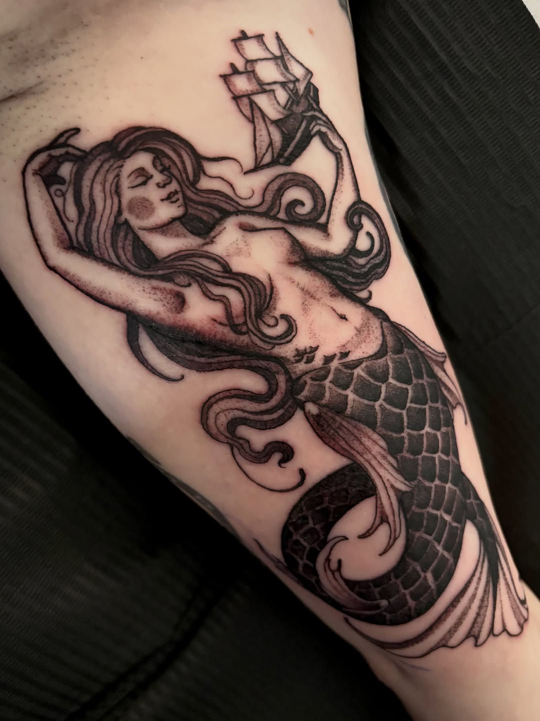 Tattoo by @tk.tattoos — black_and_grey, fine_line