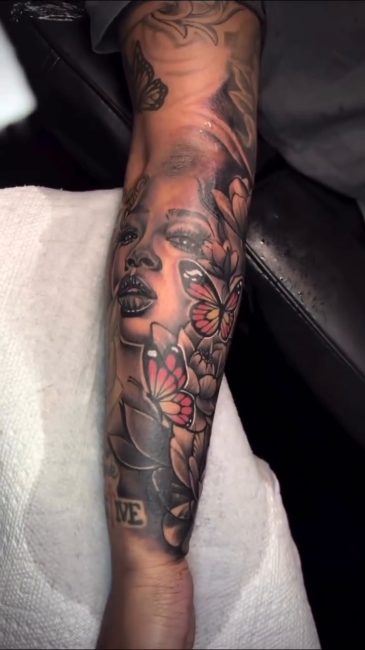 Chicano tattoo on the forearm by Inkby_larry