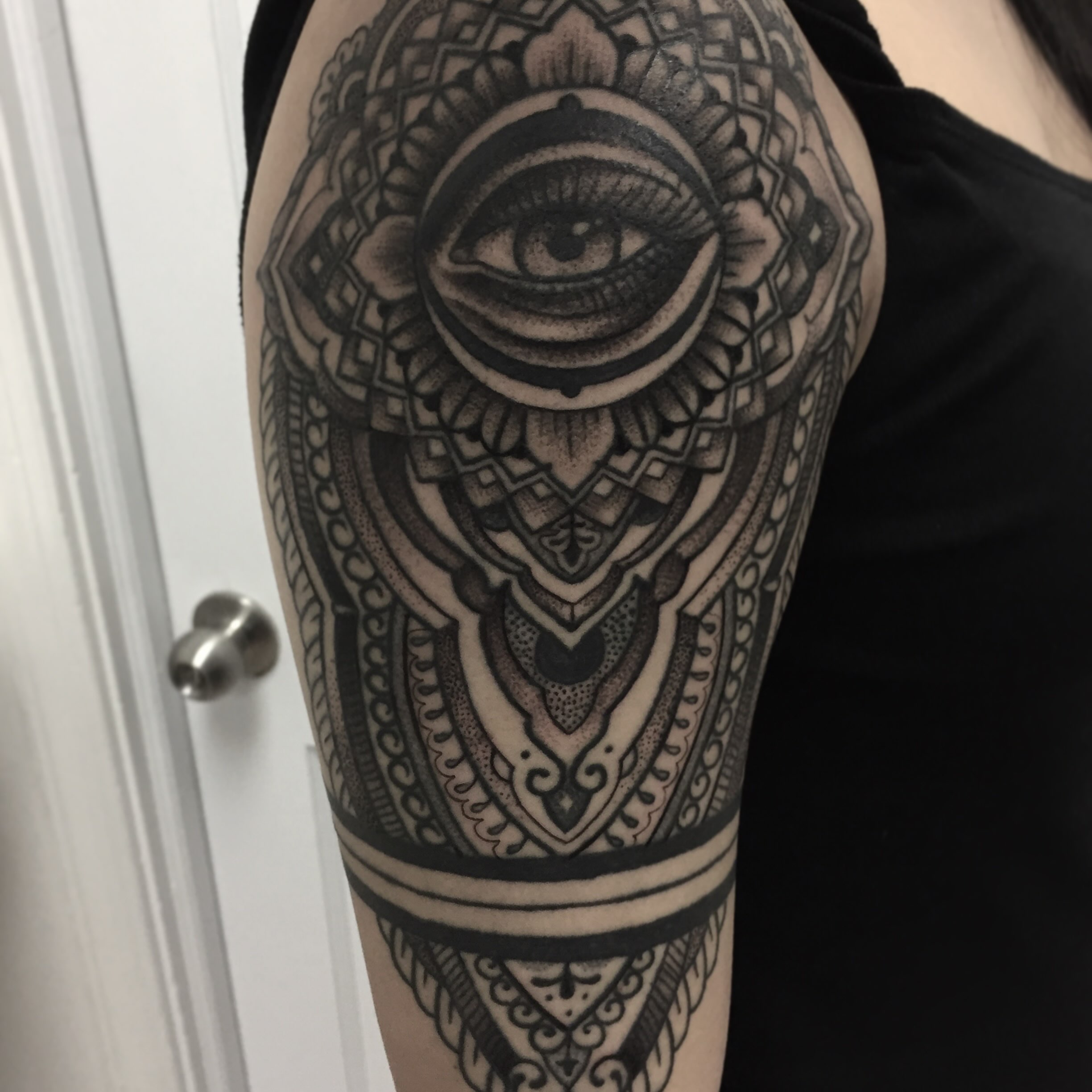 Tattoo by @bystevemartin — dotwork, geometric