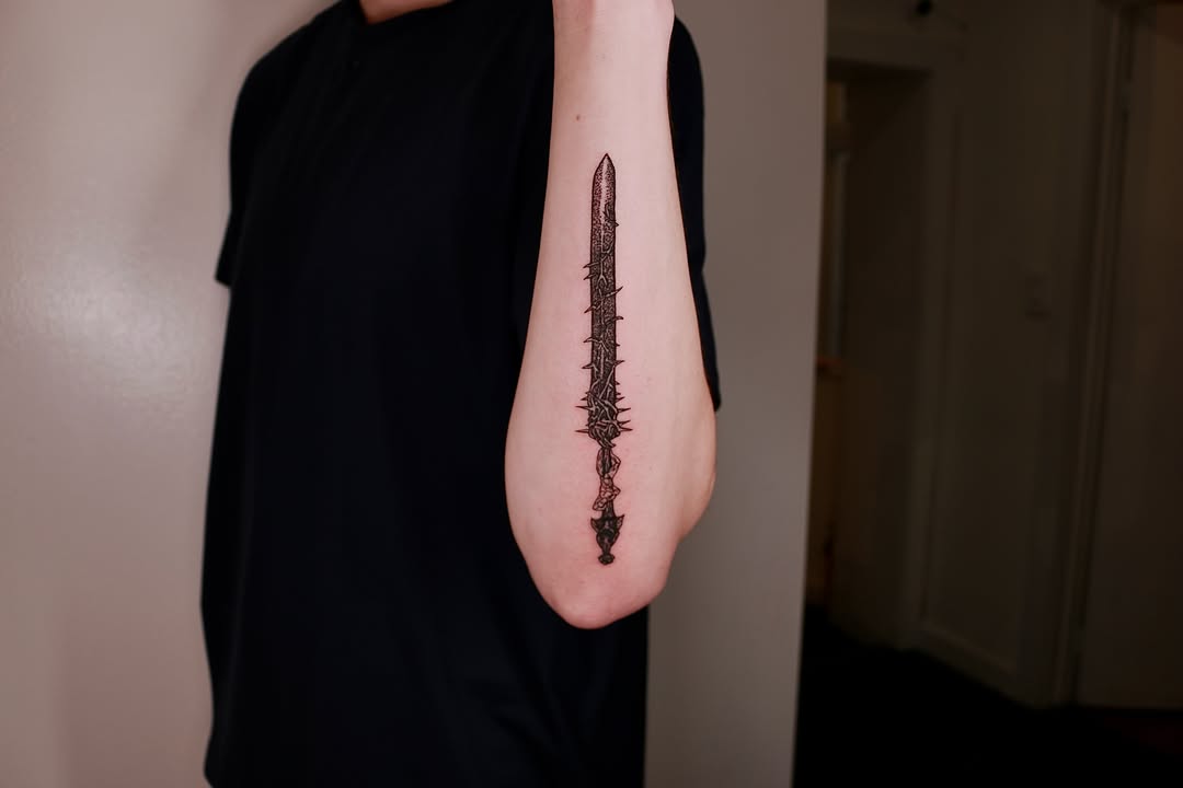 Tattoo by @chickpeatattoos — black_and_grey, dark_realism