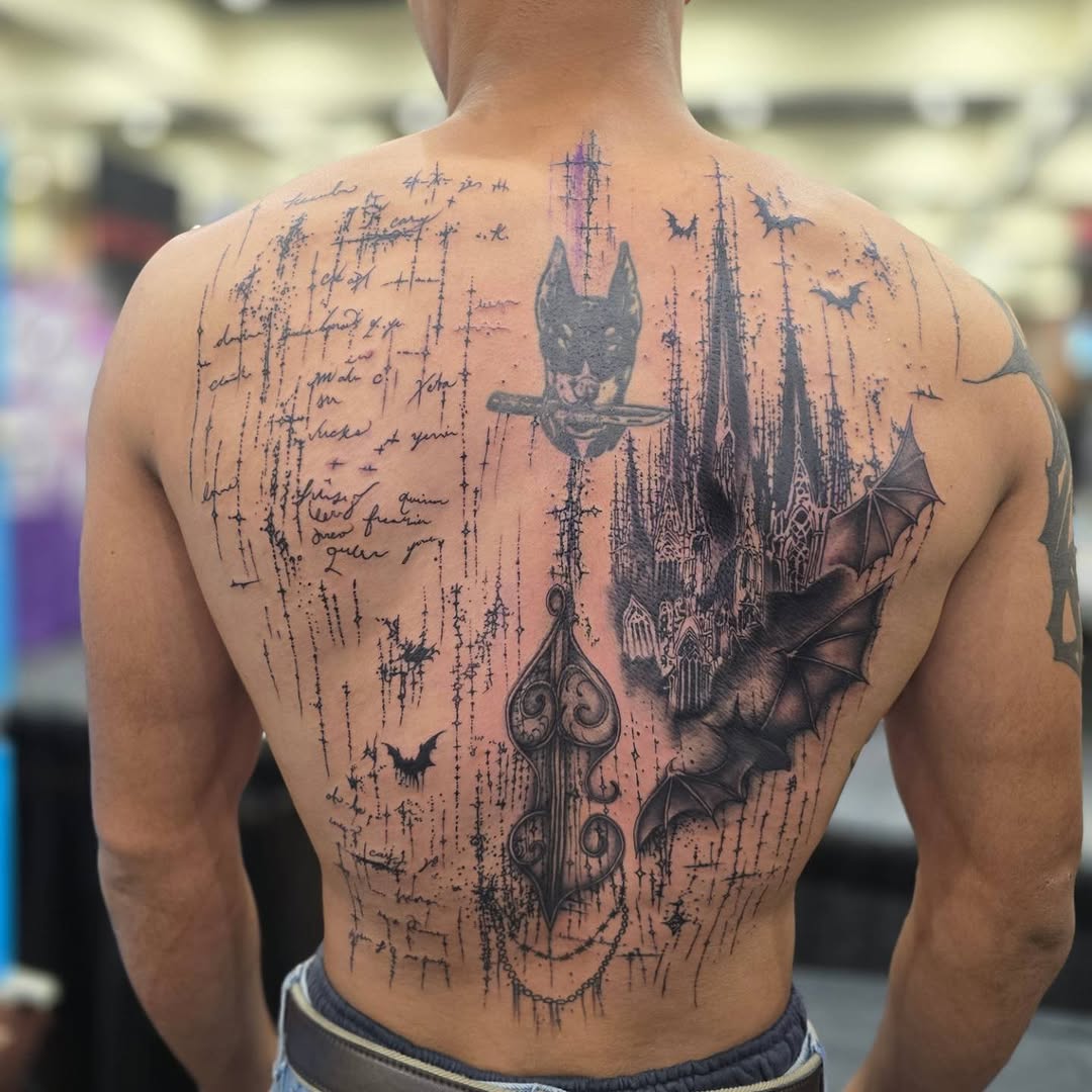 Tattoo by @noposfucktattoos — blackwork, dark_realism