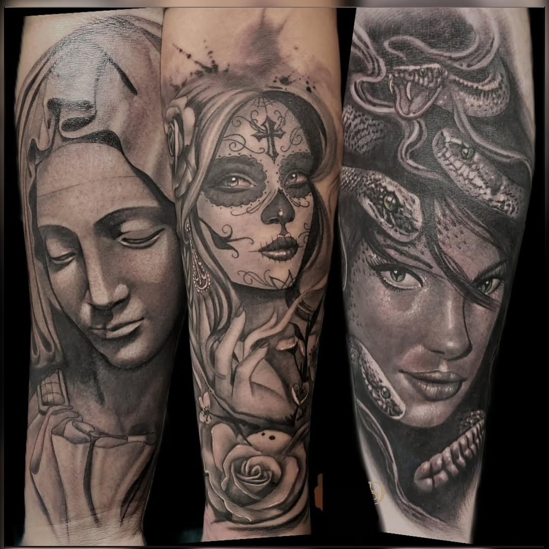 Tattoo by @lmt_customink — realism, black_and_grey