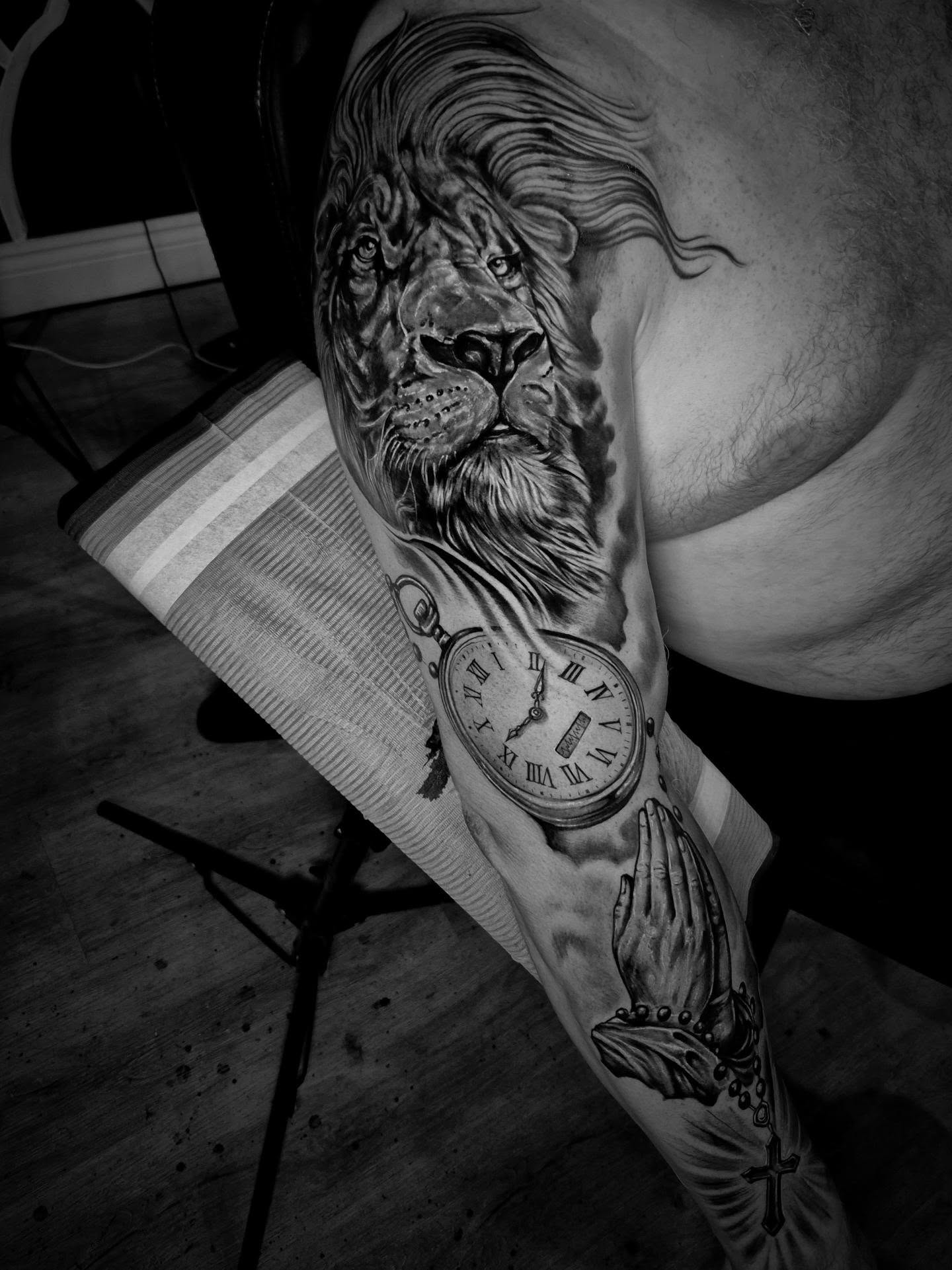 Tattoo by @wizard_tattooer — realism, black_and_grey