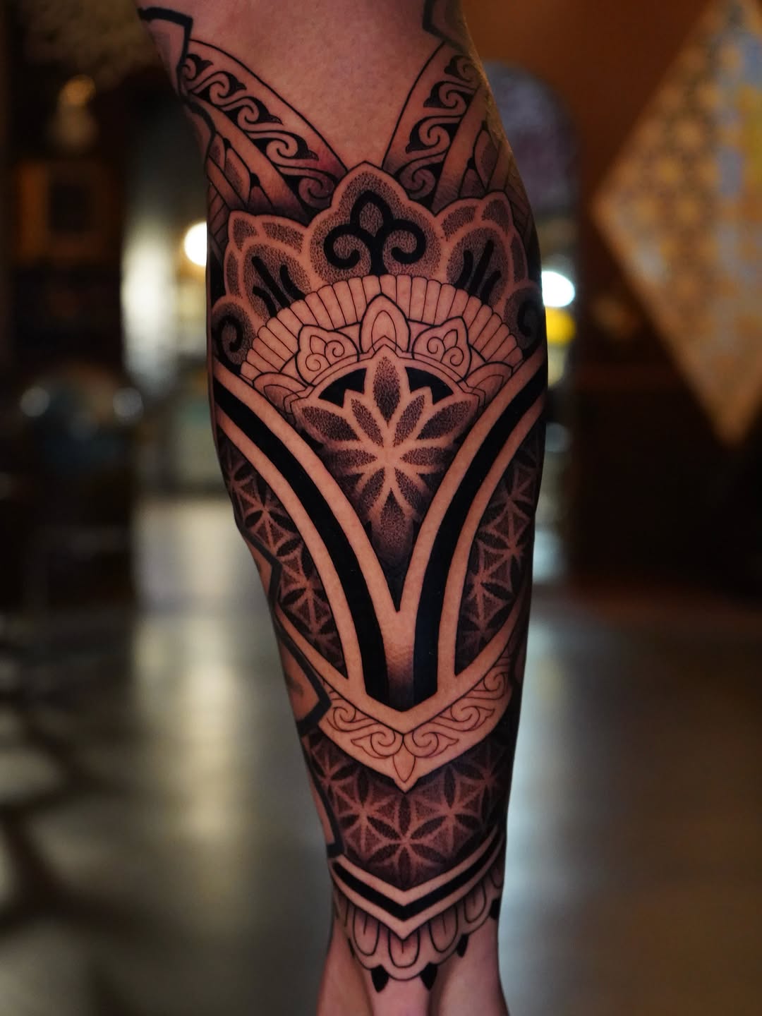 Tattoo by @jasoncalltattooer — geometric, dotwork