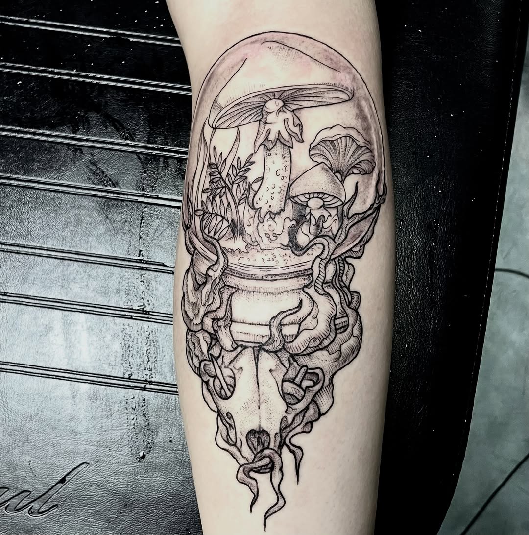 Tattoo by @unicronartworks — black_and_grey