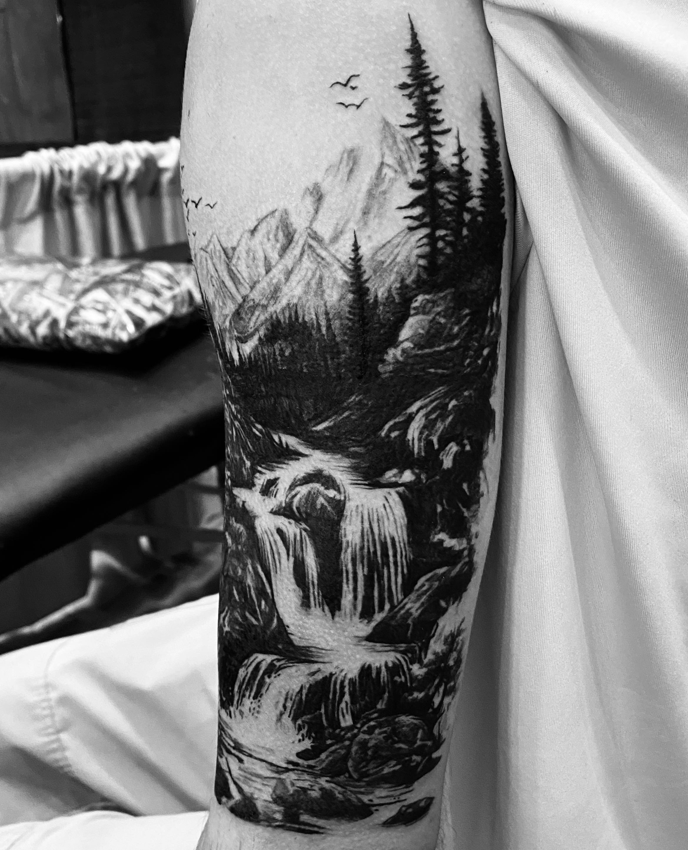 Tattoo by @tattooartist_rileyalexander — black_and_grey, realism