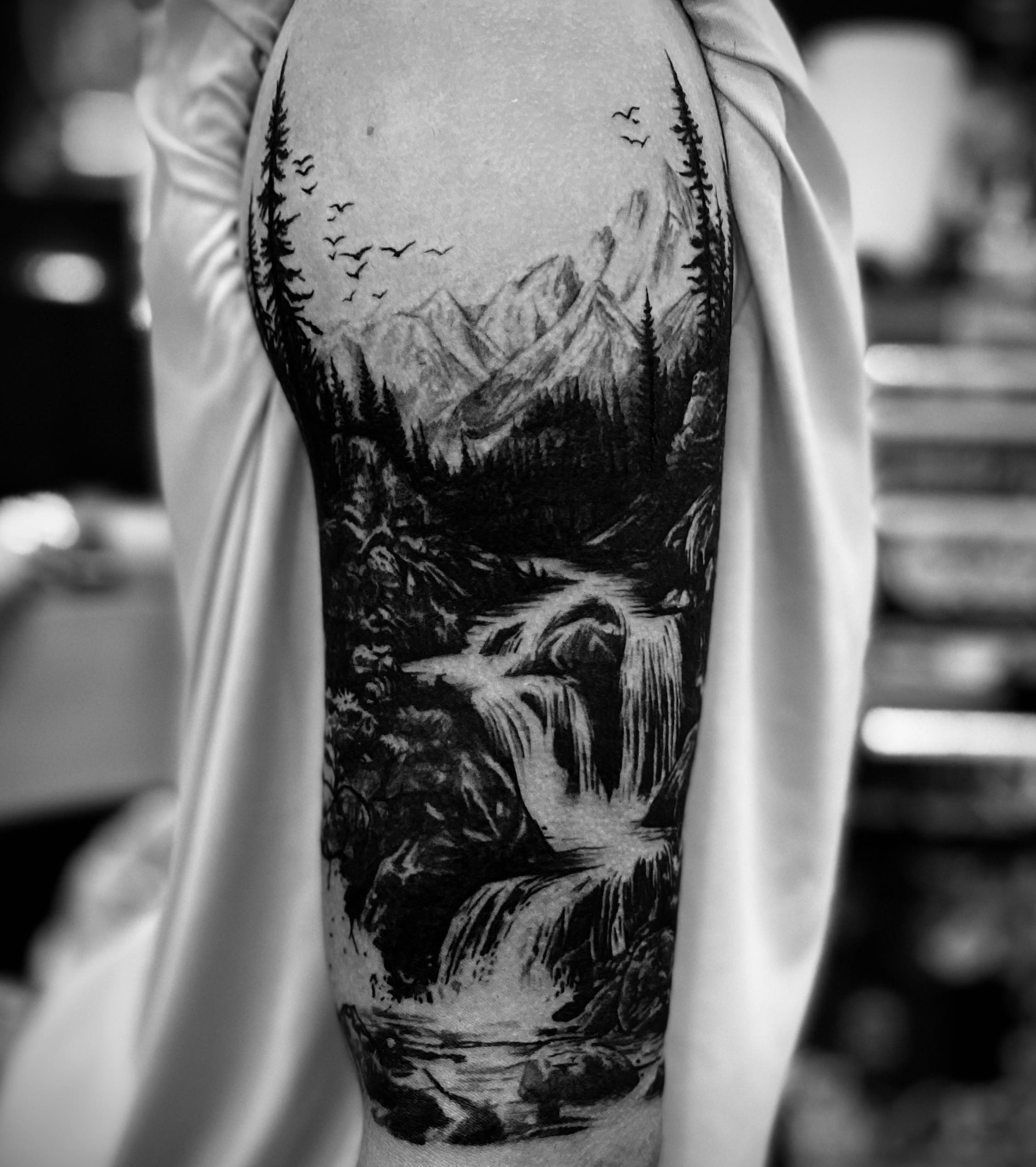 Tattoo by @tattooartist_rileyalexander — black_and_grey, realism