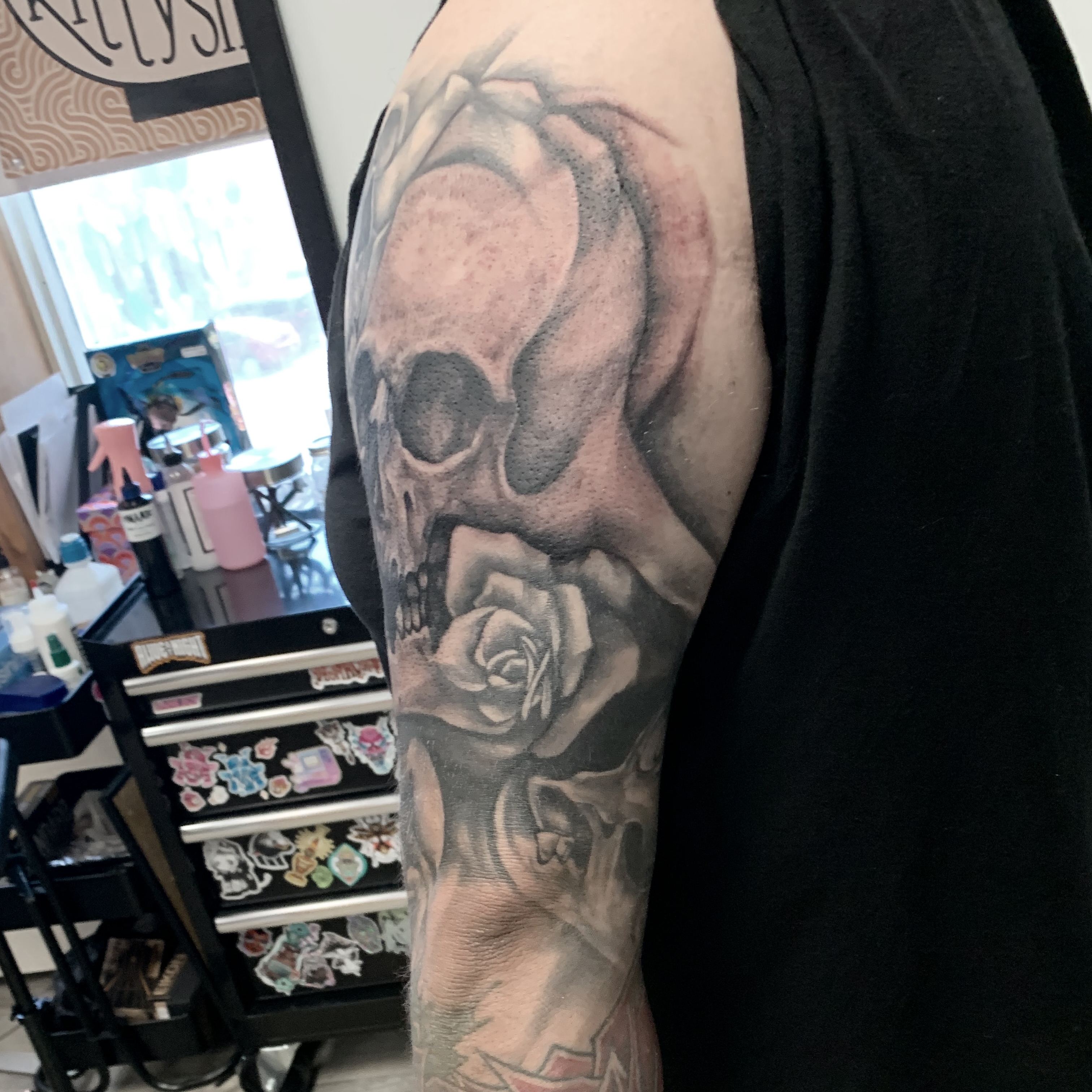 Tattoo by @macplanttattoos — black_and_grey, realism