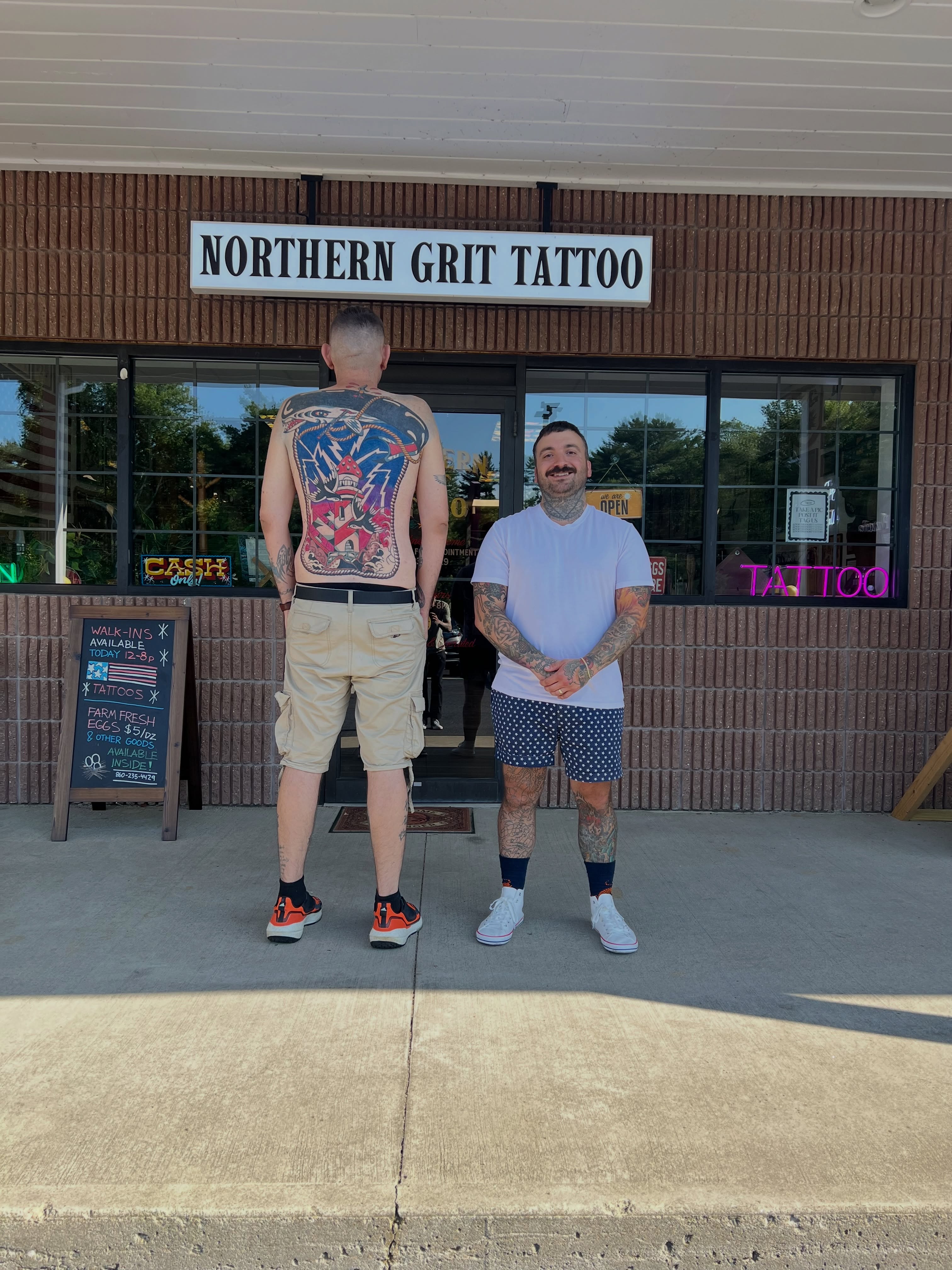 Full back tattoo American traditional tattoo on the back by Christopher Durao