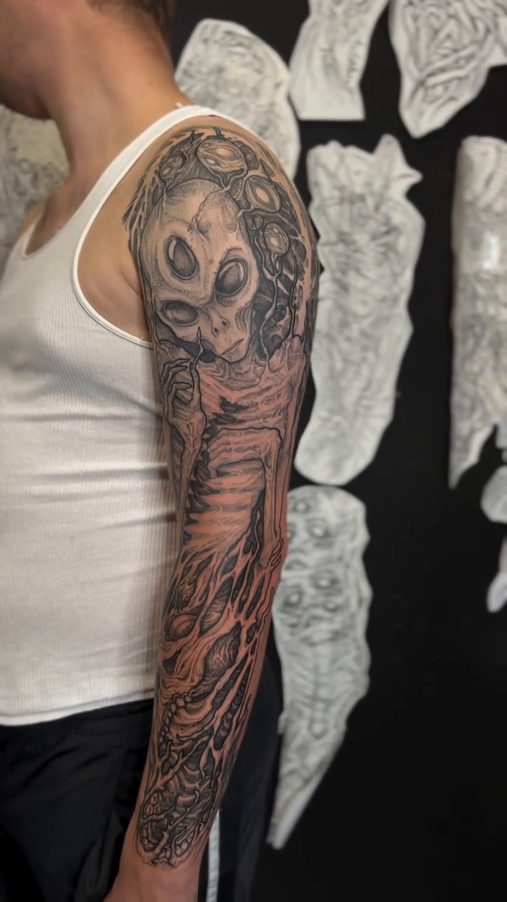 Tattoo by @kyleblacktattoos — black_and_grey, realism