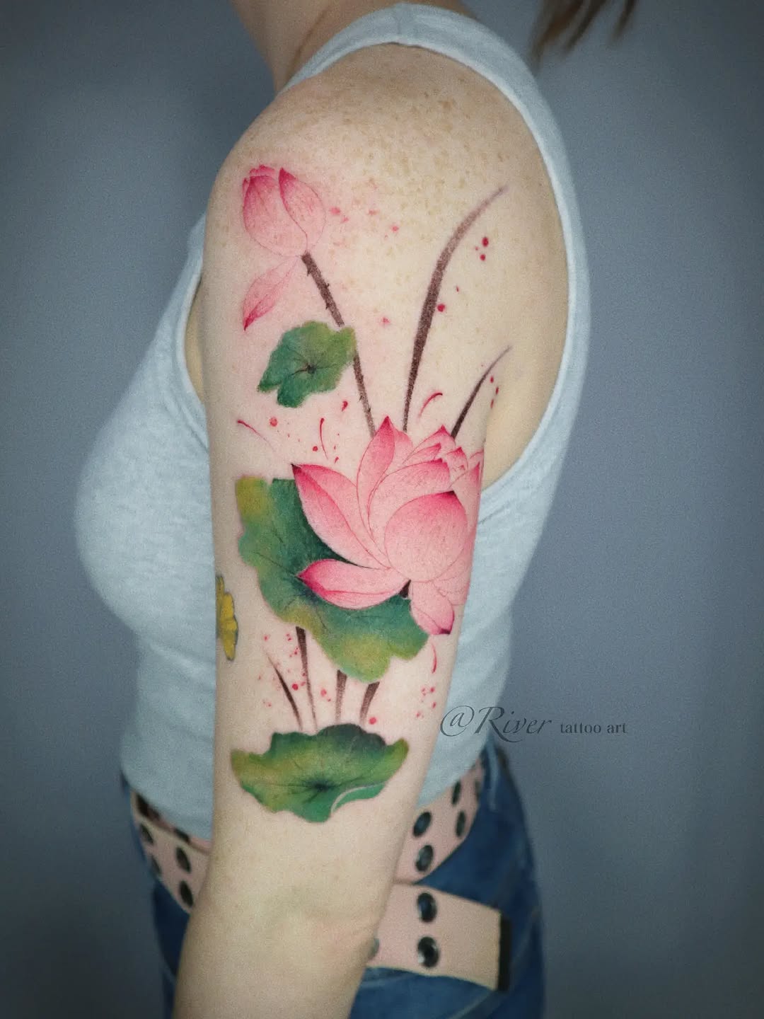 Tattoo by @rivertattooart — watercolor, realism