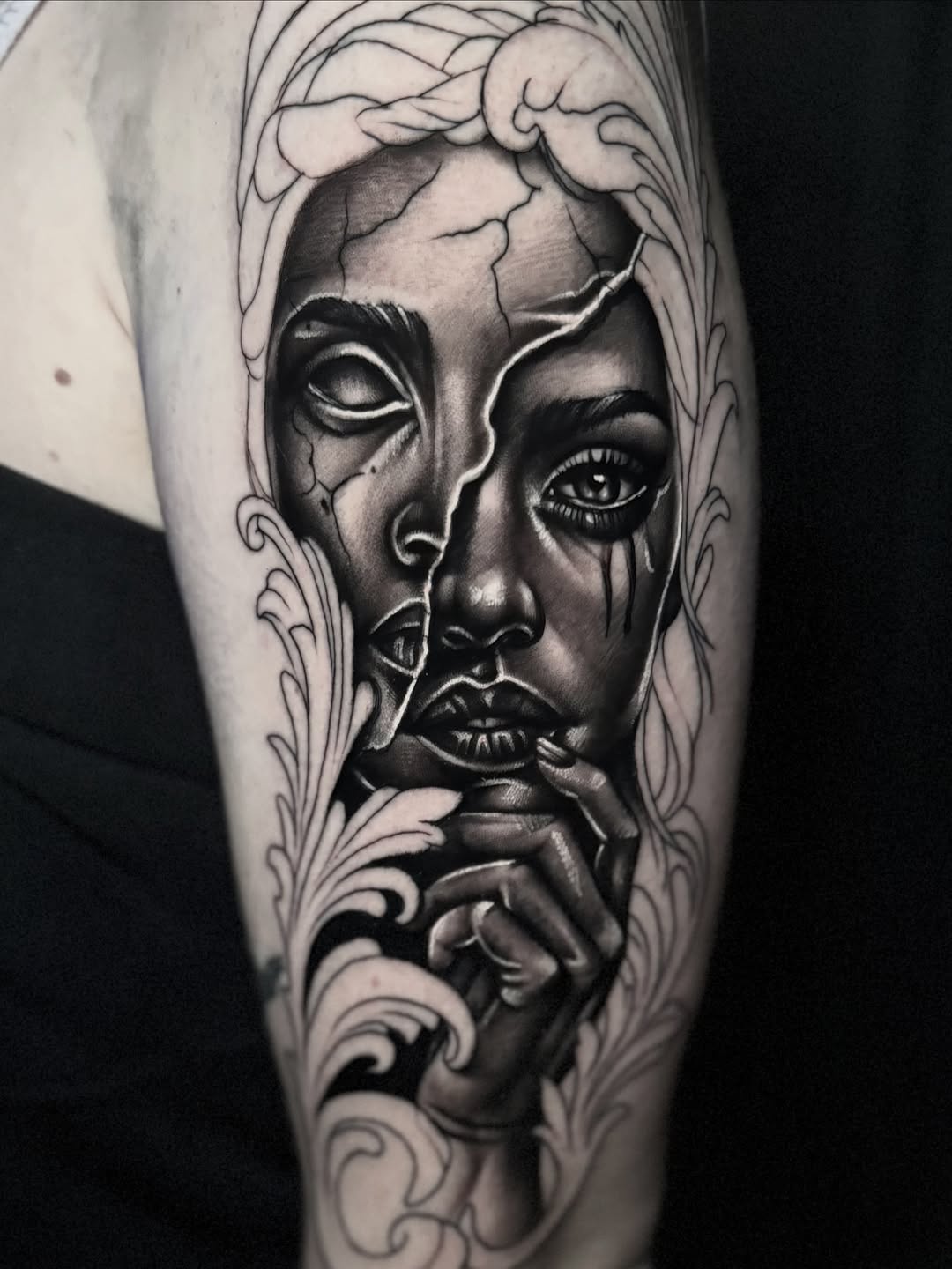 Tattoo by @kat_tattooer — black_and_grey, realism
