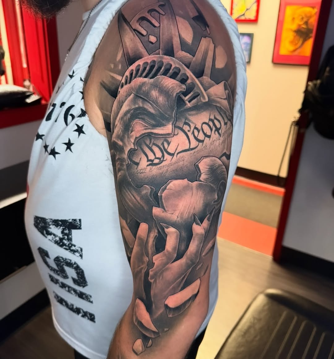 Tattoo by @inklifecrazy — realism, black_and_grey