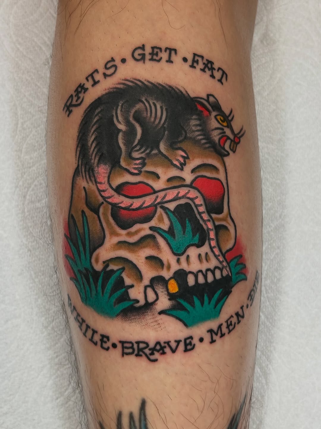 Tattoo by @gnarbunkle — american_traditional, lettering_script