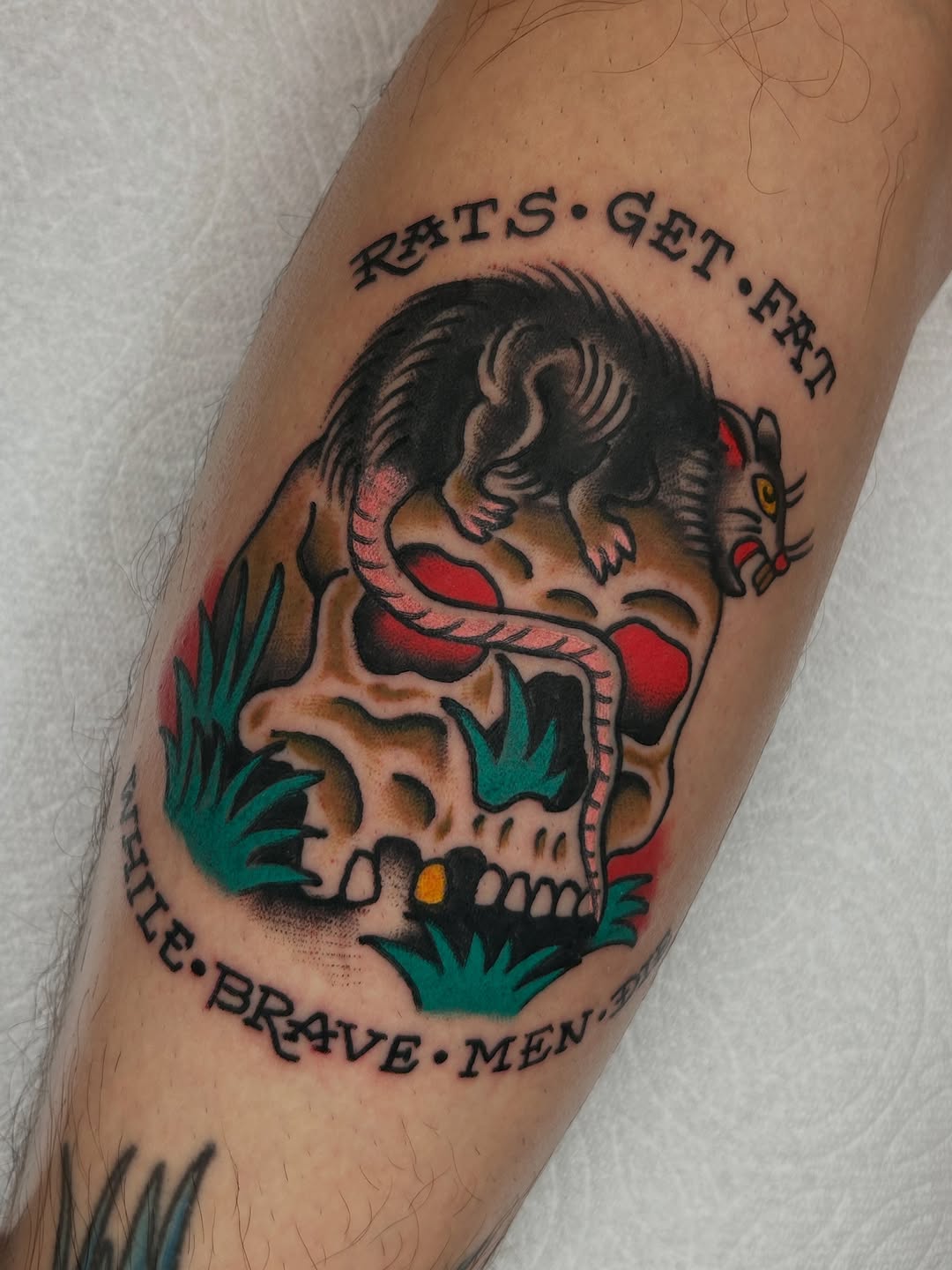 Tattoo by @gnarbunkle — american_traditional, lettering_script