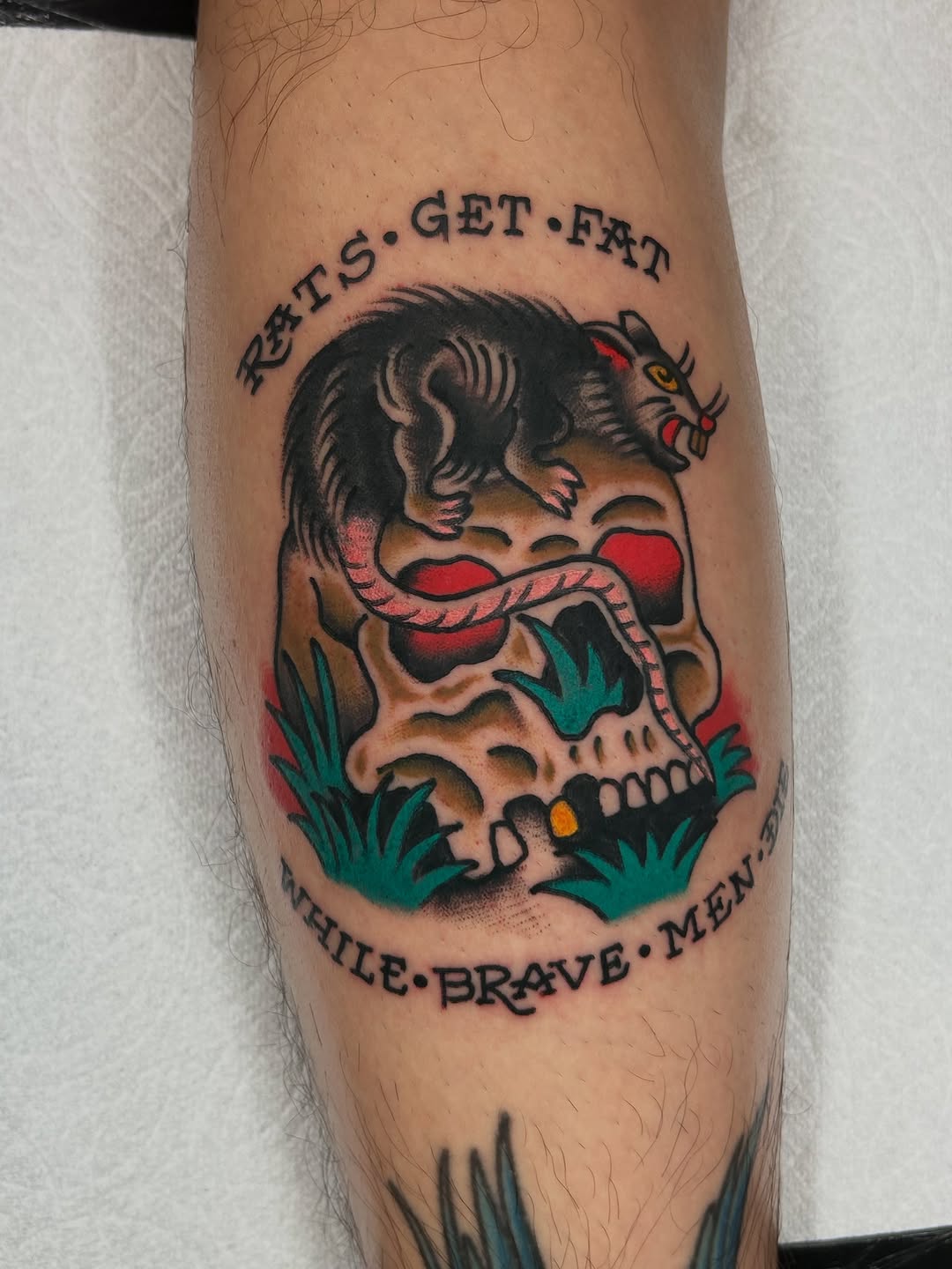 Tattoo by @gnarbunkle — american_traditional, lettering_script