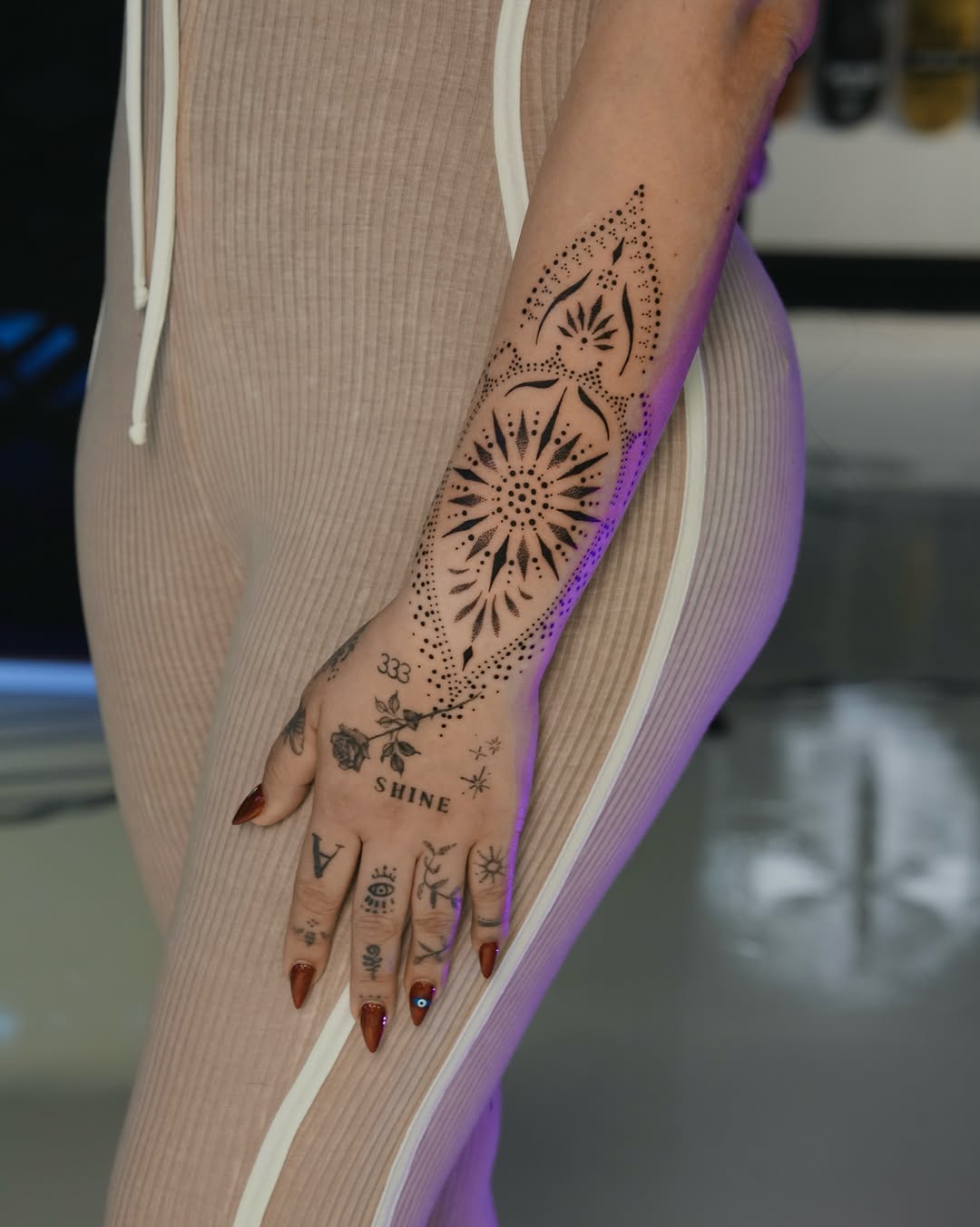 Tattoo by @nairadots — dotwork, ornamental