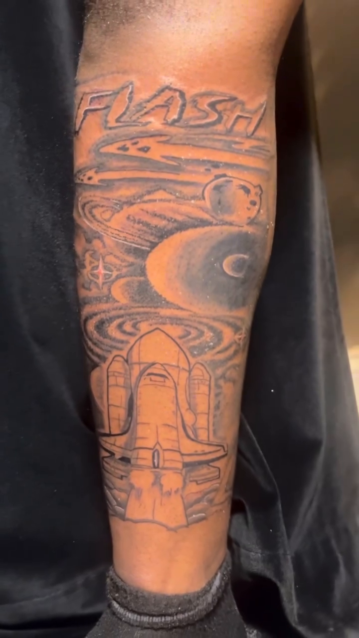 Surrealism tattoo on the forearm by SpicyMvstardInkk