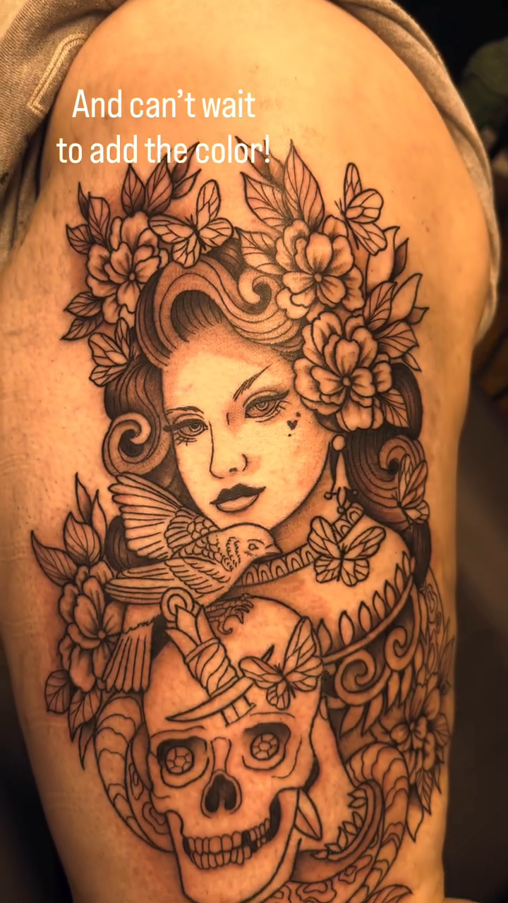 Tattoo by @lindseybendsey — neo_traditional, black_and_grey