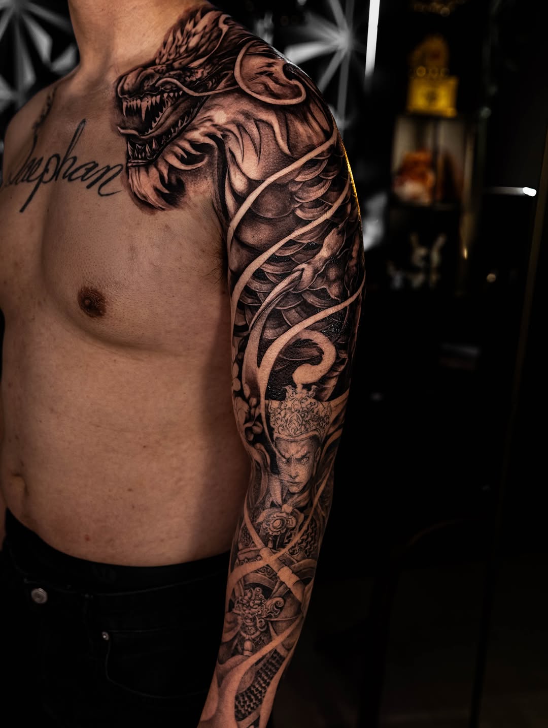 Tattoo by @1kc_laurenbeee — japanese_irezumi, black_and_grey