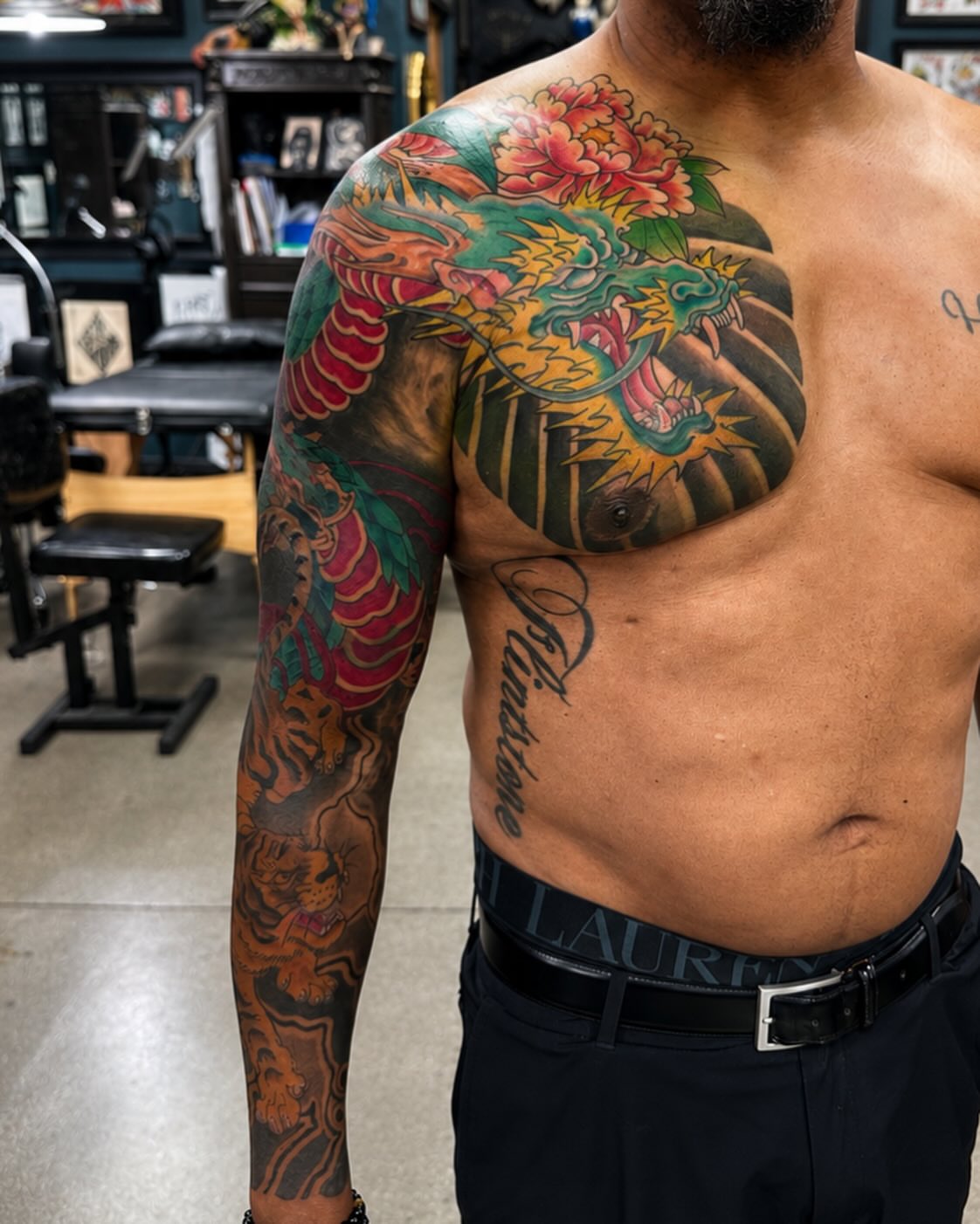 Tattoo by @shawn_tattoo — japanese_irezumi, black_and_grey