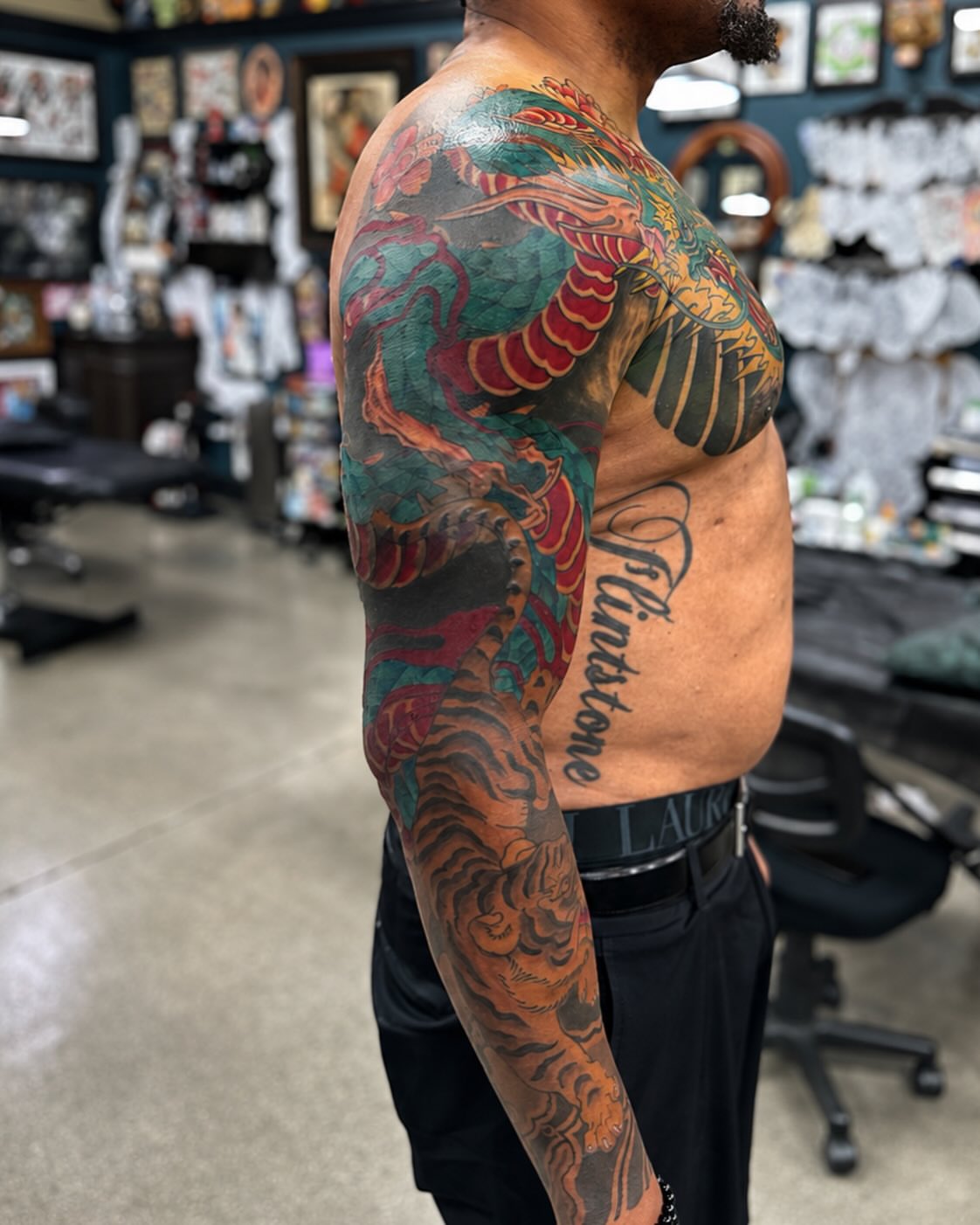 Tattoo by @shawn_tattoo — japanese_irezumi, black_and_grey