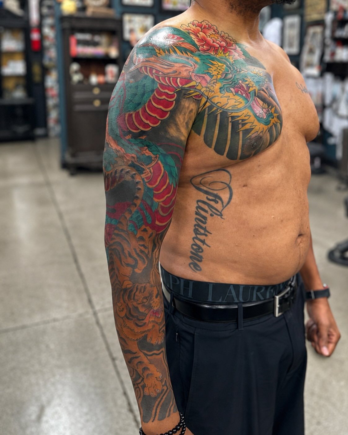 Tattoo by @shawn_tattoo — japanese_irezumi, black_and_grey