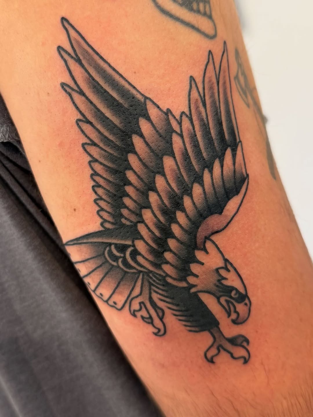Tattoo by @kylebehrtattoos — american_traditional, black_and_grey