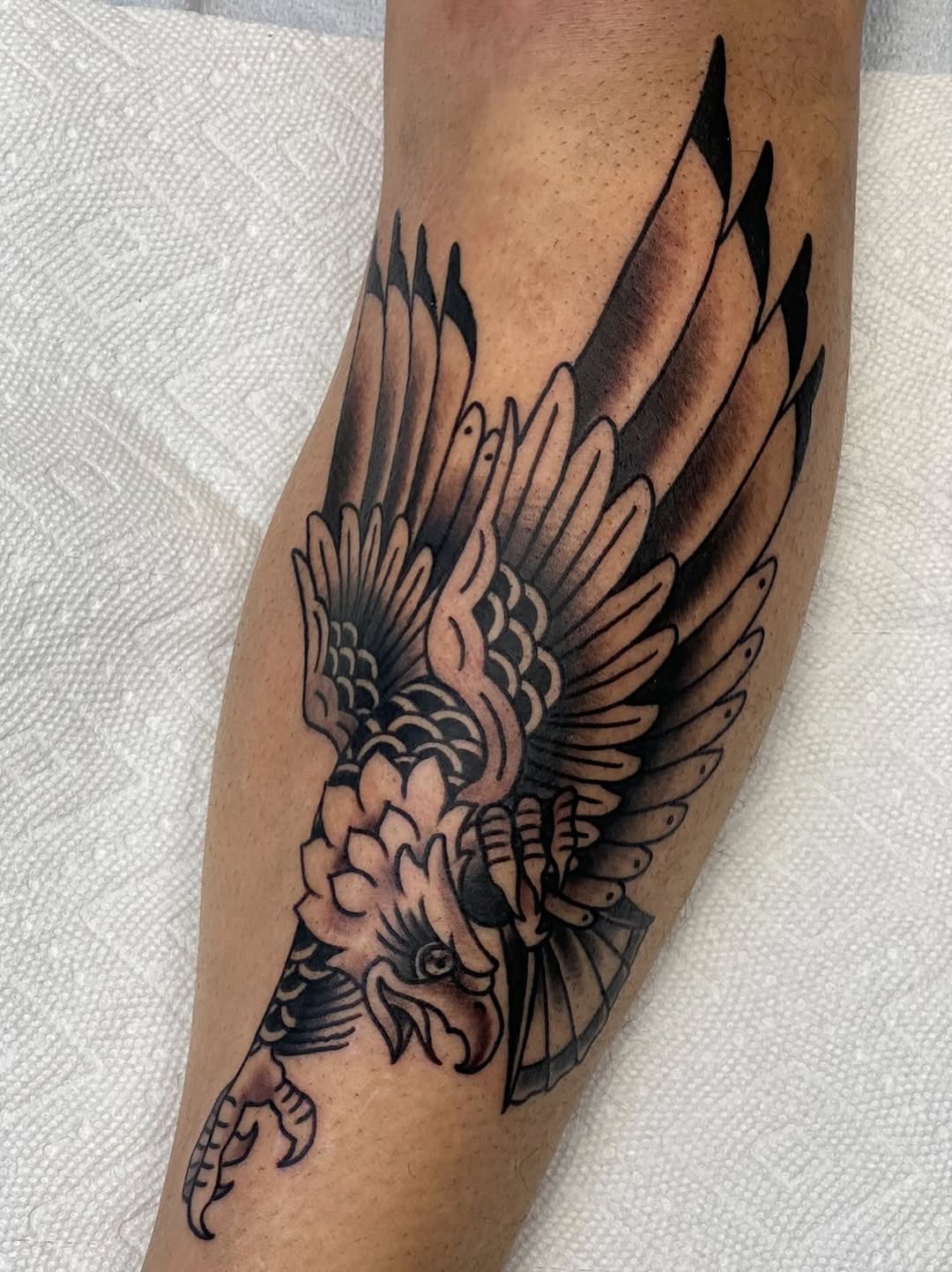 Tattoo by @kylebehrtattoos — american_traditional, black_and_grey
