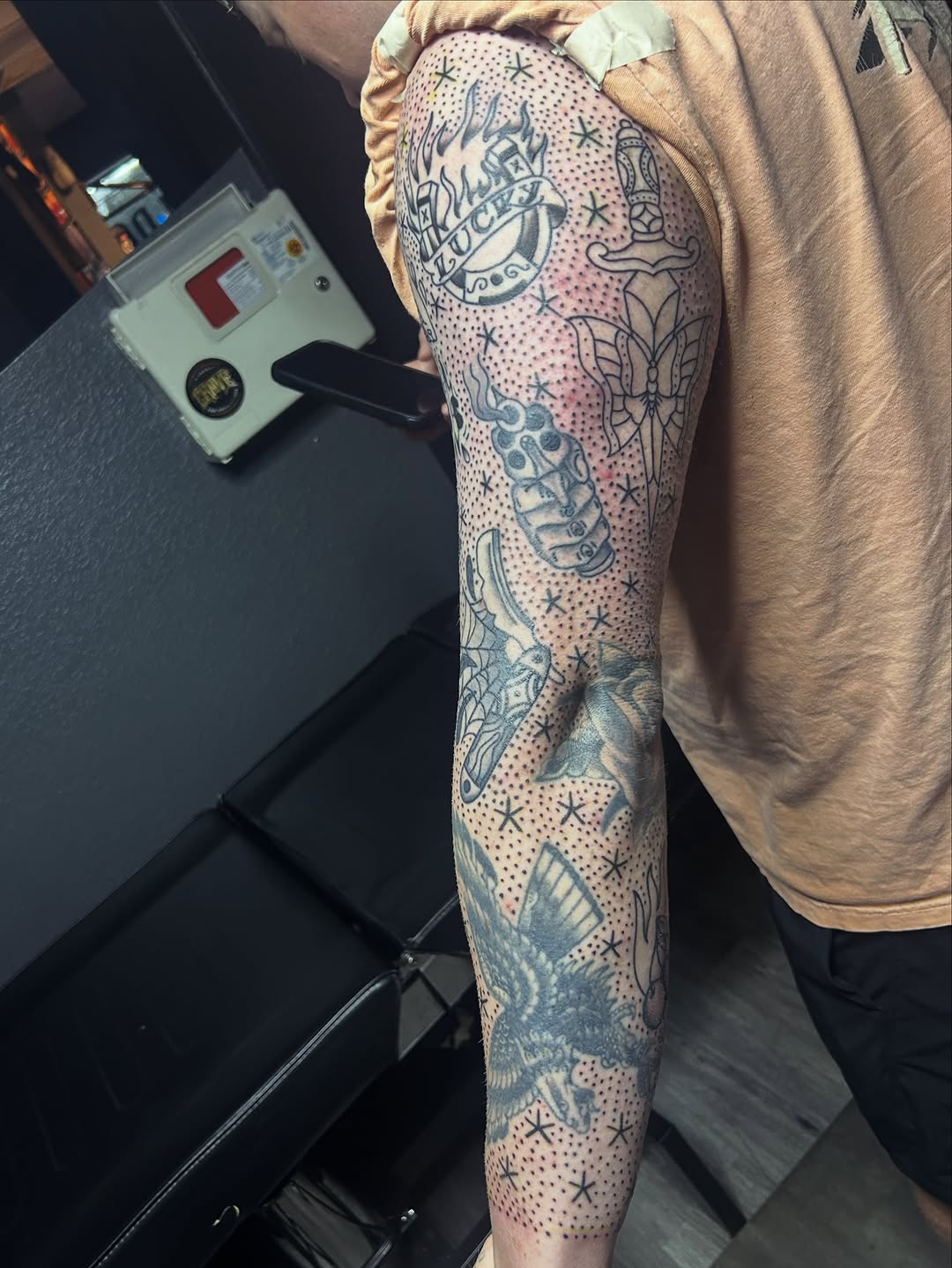 Tattoo by @tatwithzach — american_traditional, black_and_grey