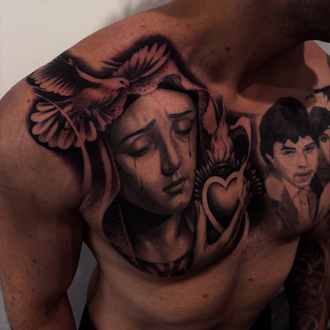 Tattoo by @xaviersalinastats β realism, black_and_grey
