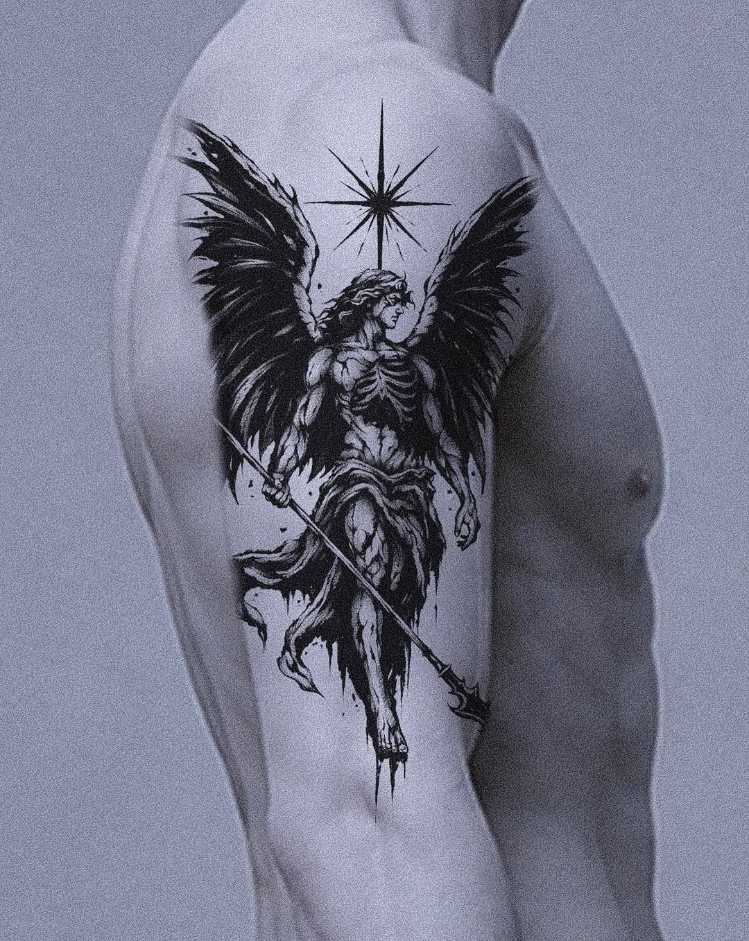 Tattoo by @kim9ang — dark_realism, blackwork