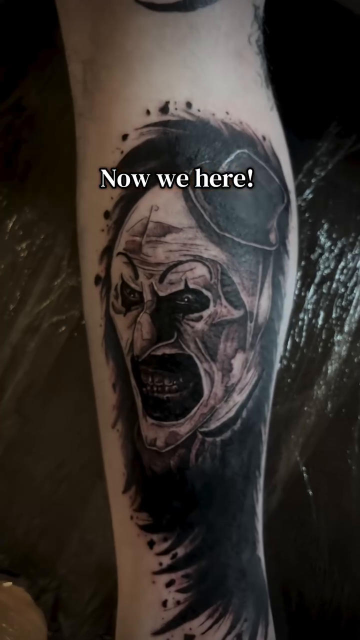 Tattoo by @scorchedbones_ — dark_realism, black_and_grey