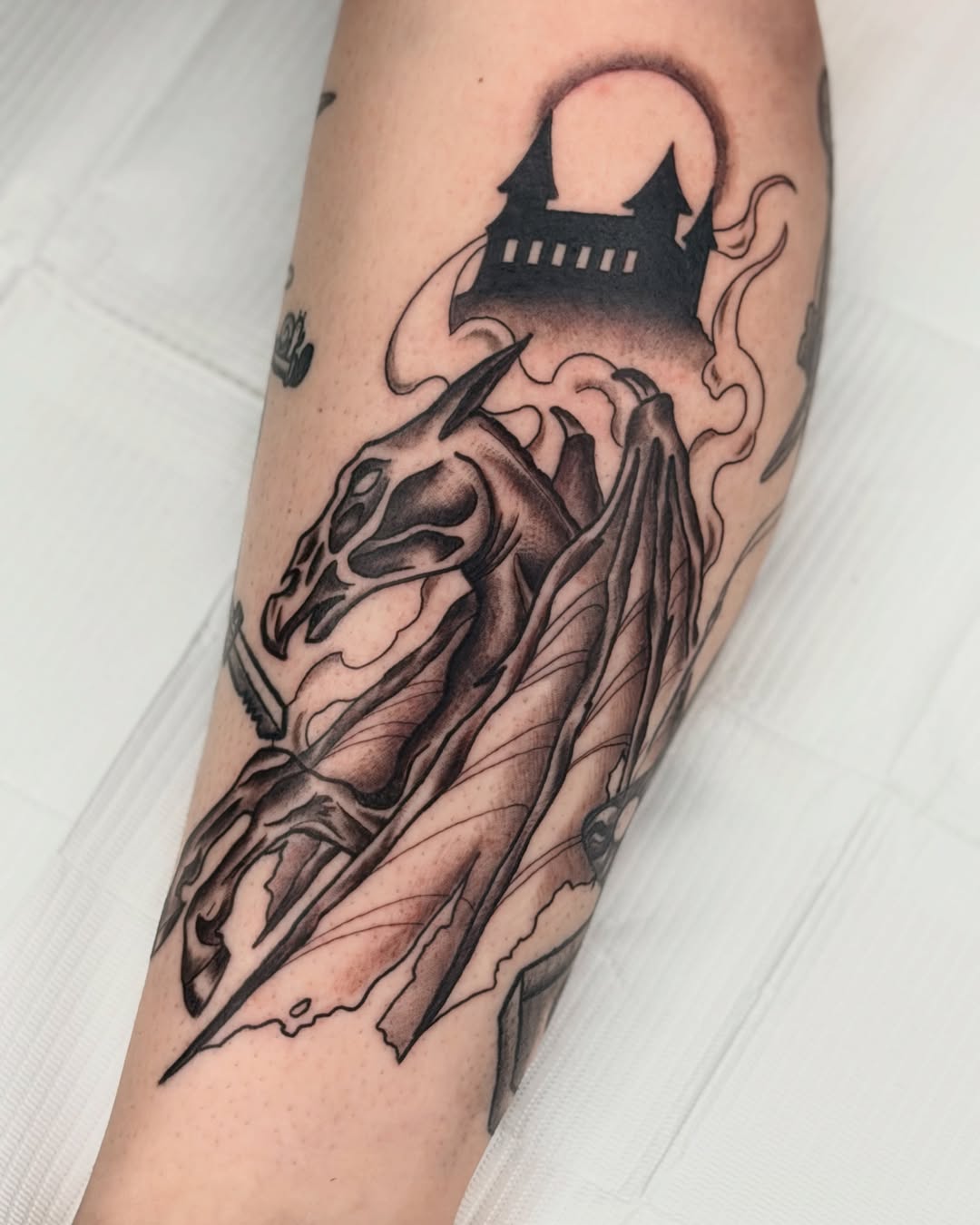 Tattoo by @minter_tattoo — black_and_grey, dark_realism