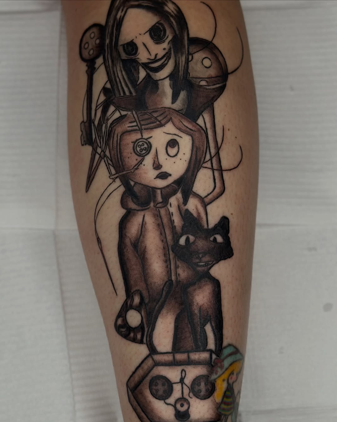 Tattoo by @minter_tattoo — anime, black_and_grey
