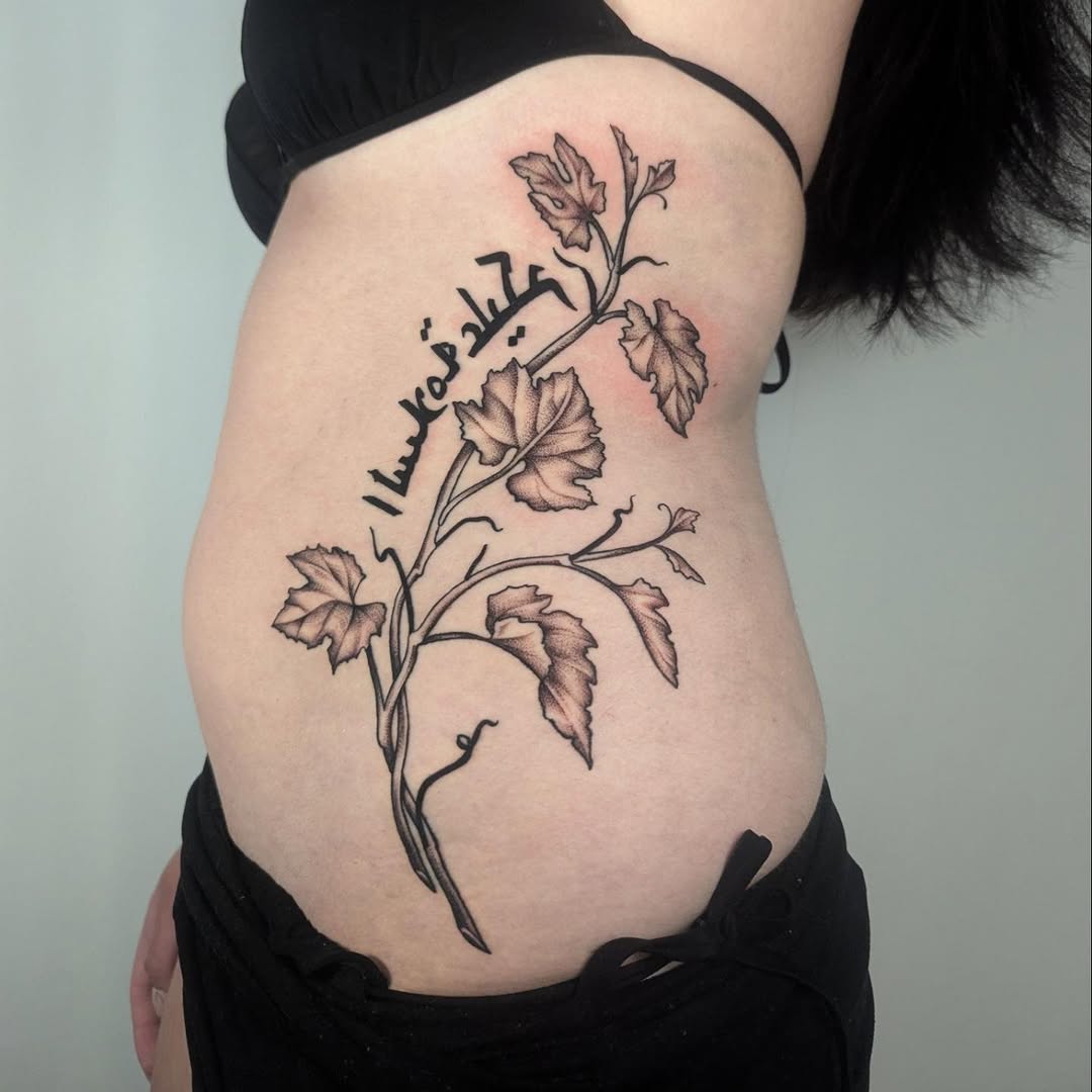 Tattoo by @courtneyy.tattoos — lettering_script, dotwork