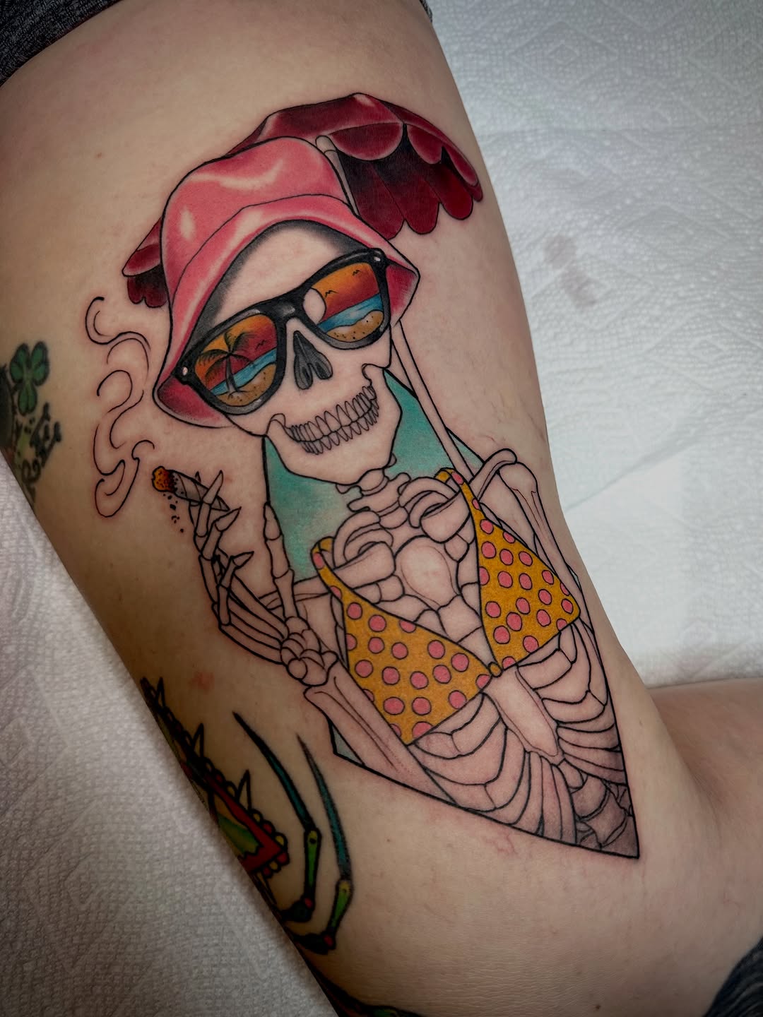 Tattoo by @saltyflamingotattoo — american_traditional, new_school