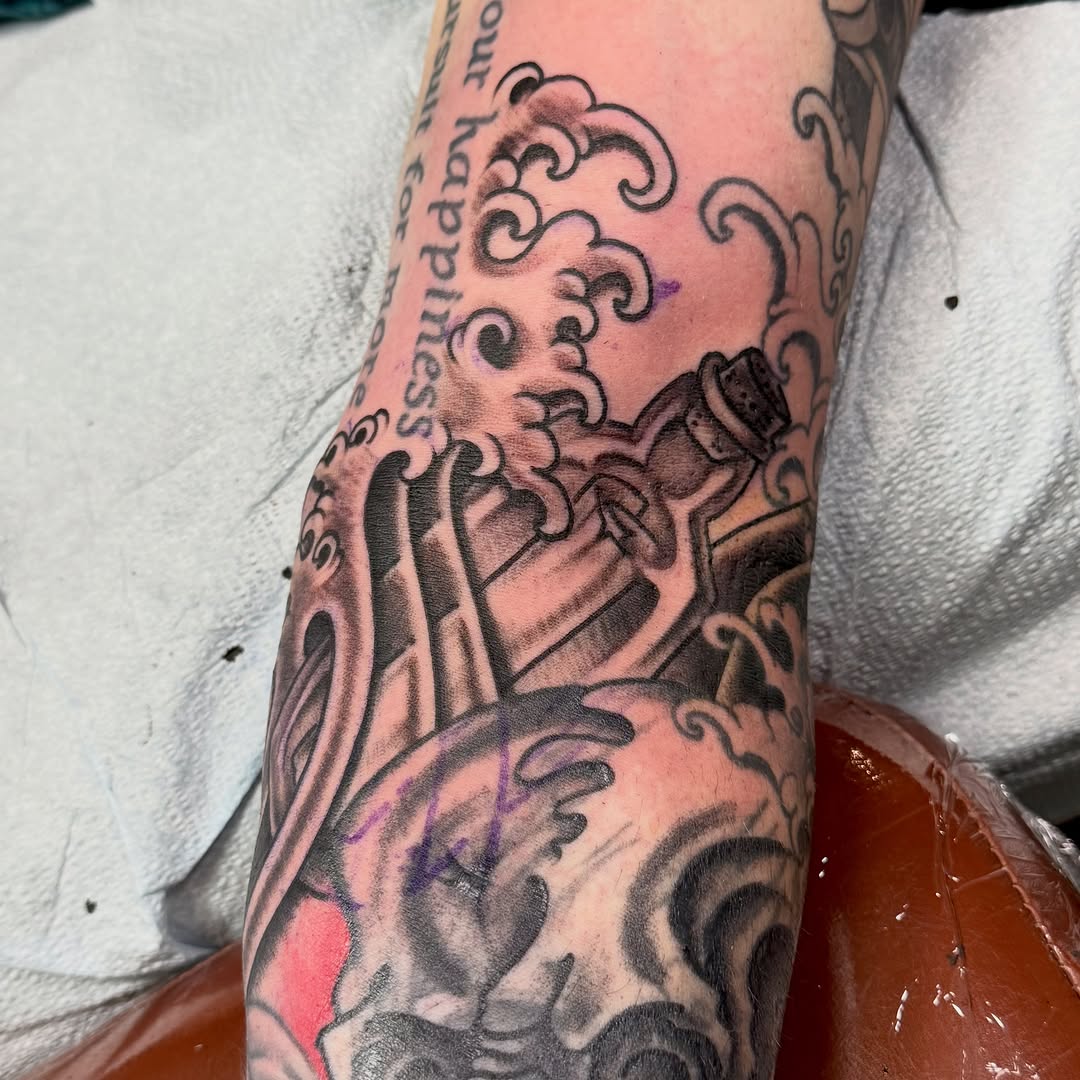 Tattoo by @kevinbetsch — japanese_irezumi, black_and_grey