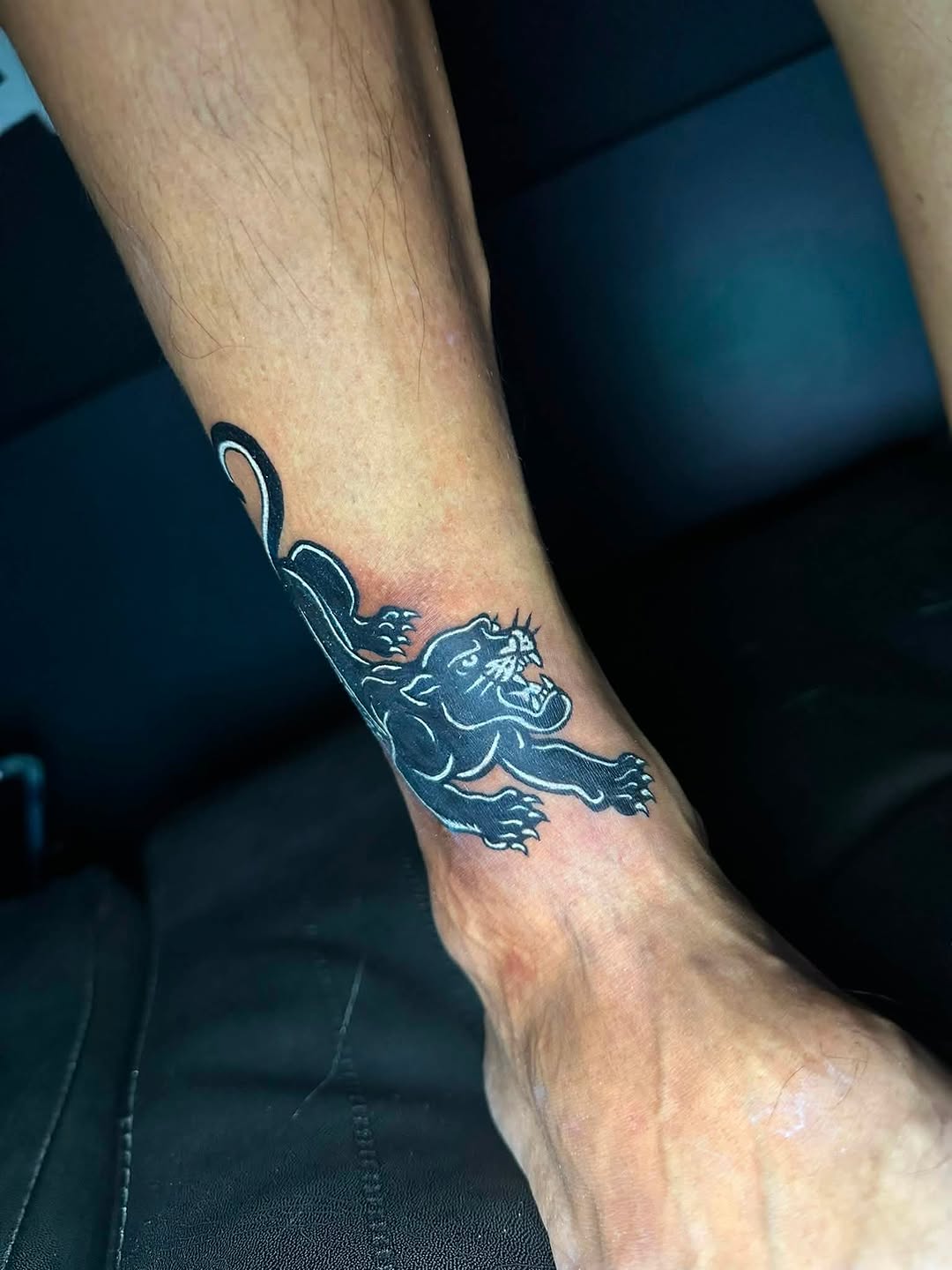 Panther realism tattoo on the forearm by Stephen Degracia