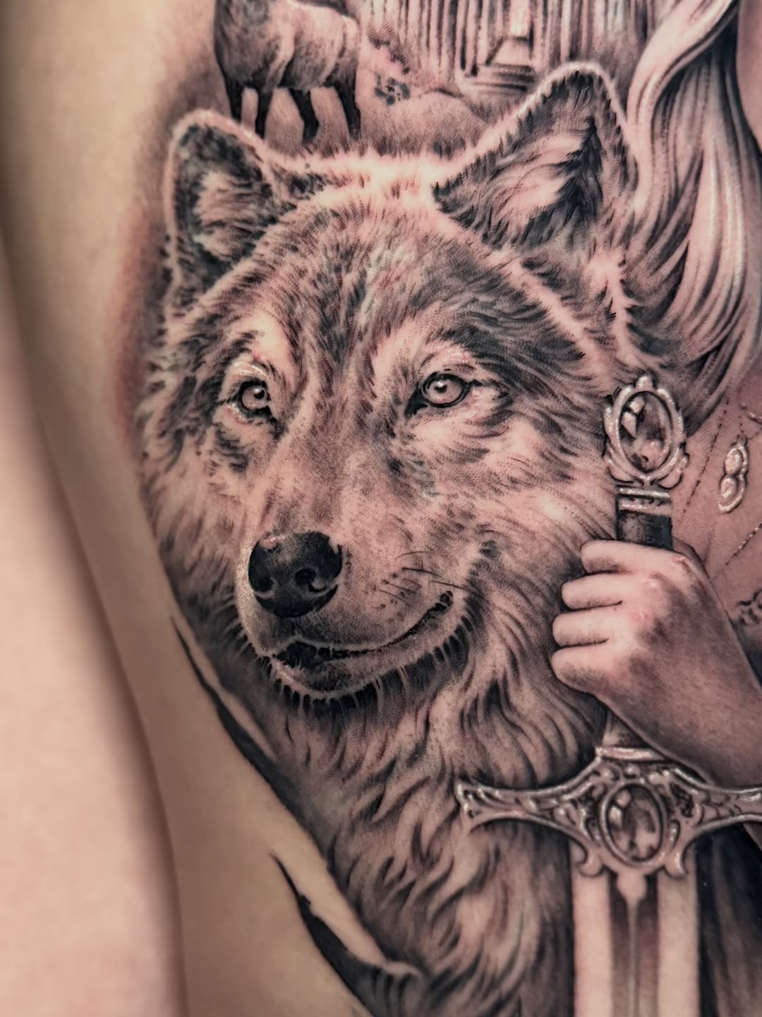 Tattoo by @gabejensentattoos — realism, black_and_grey