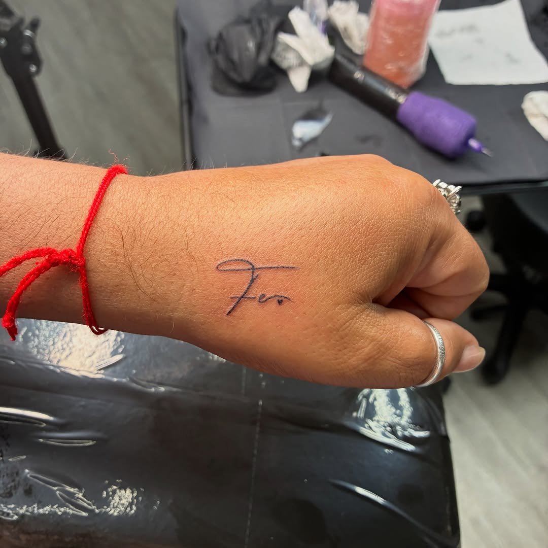 Tattoo by @tattsby_hailz — lettering_script, fine_line