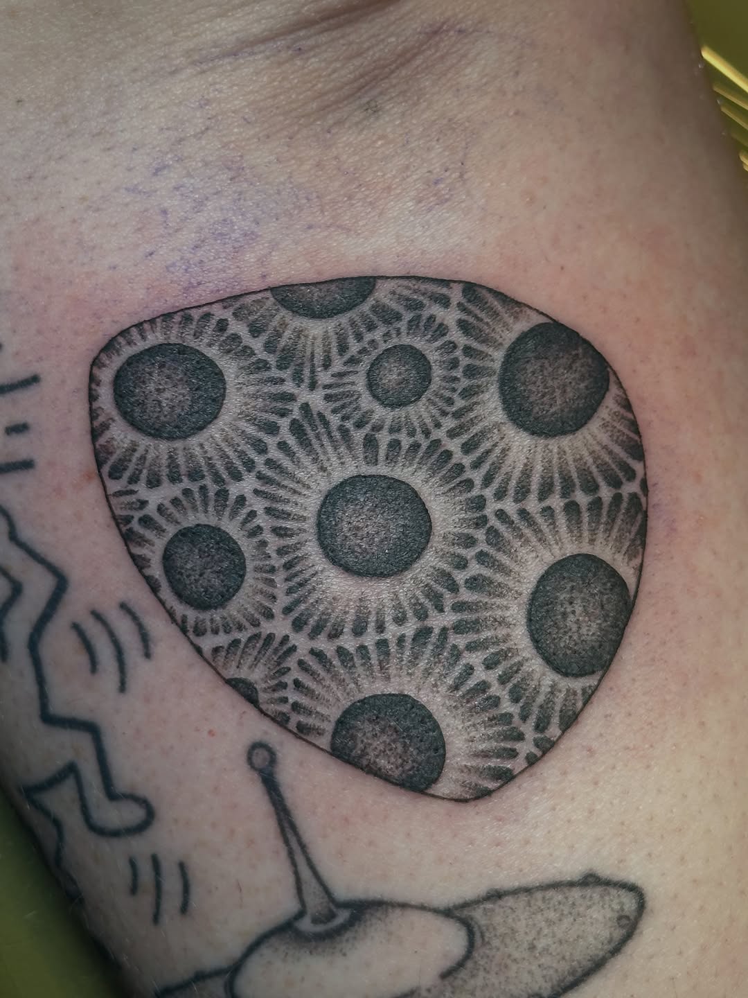 Tattoo by @inkygremlin — dotwork, geometric