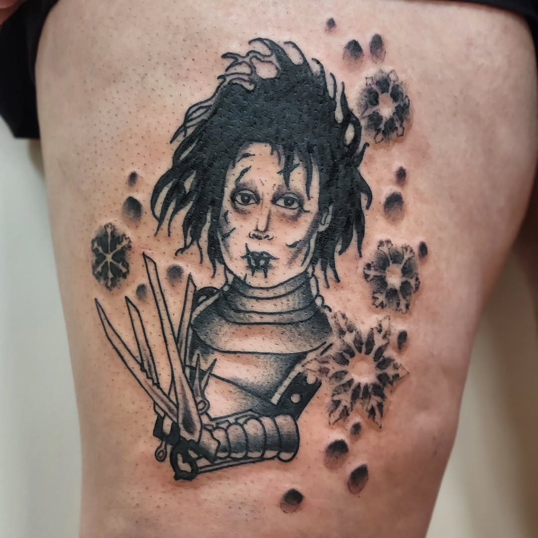 Tattoo by @queenofchaostattoos — realism, black_and_grey